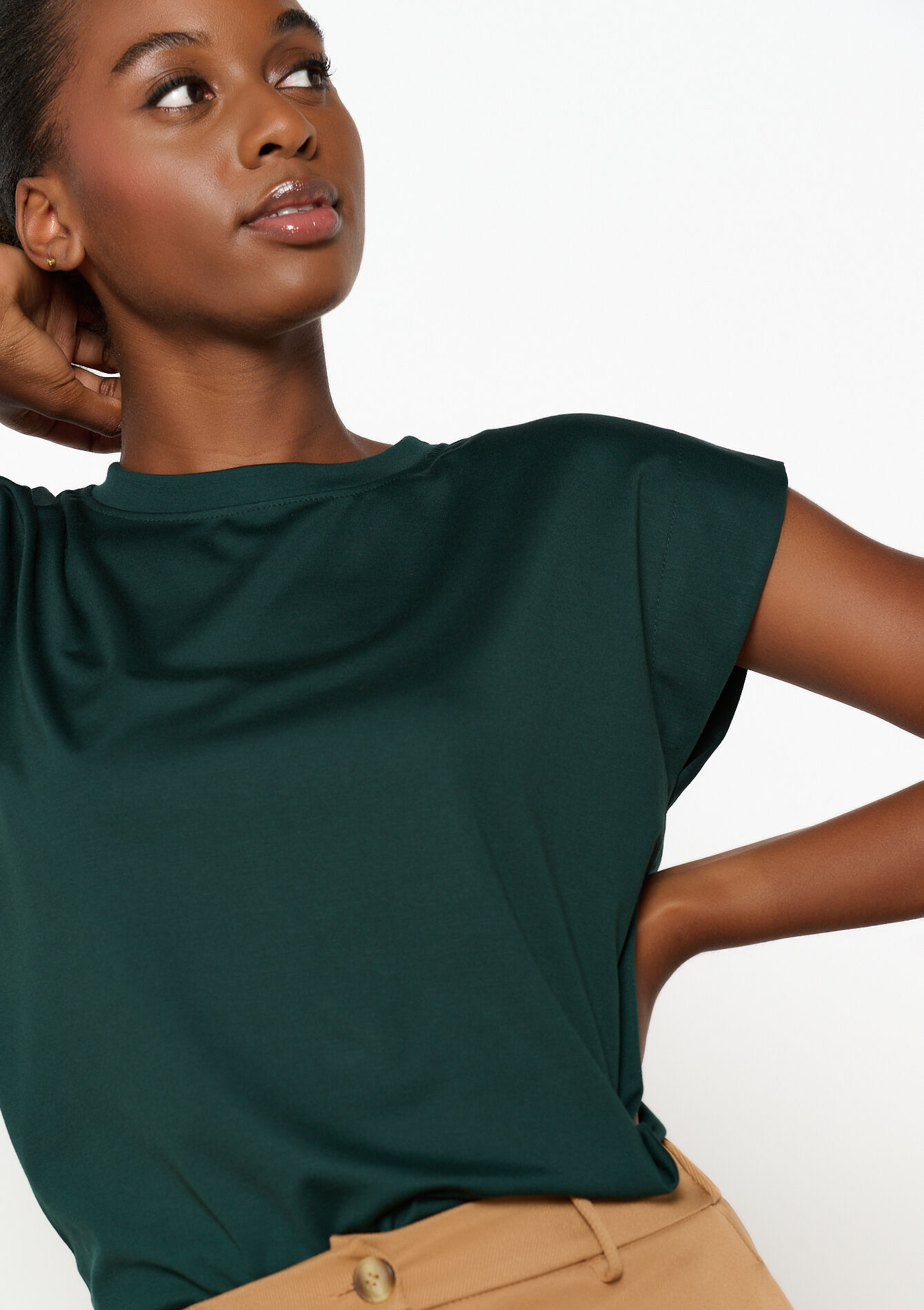 Short-sleeved T-shirt, Short-sleeved T-shirt - BOTTLE GREEN - 02301683_1778