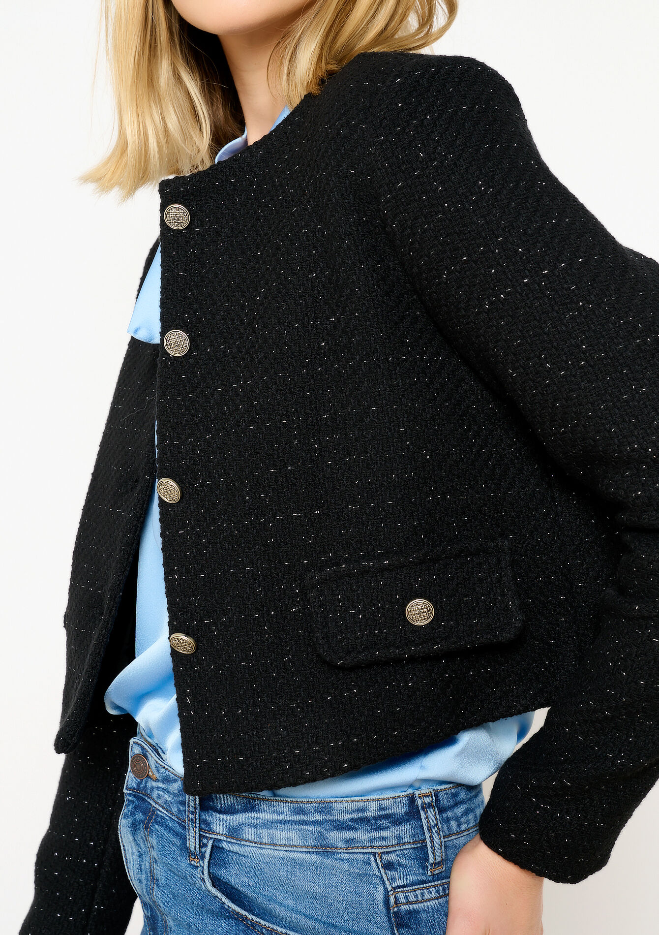 Veste en tweed, Veste en tweed - BLACK - 1097373