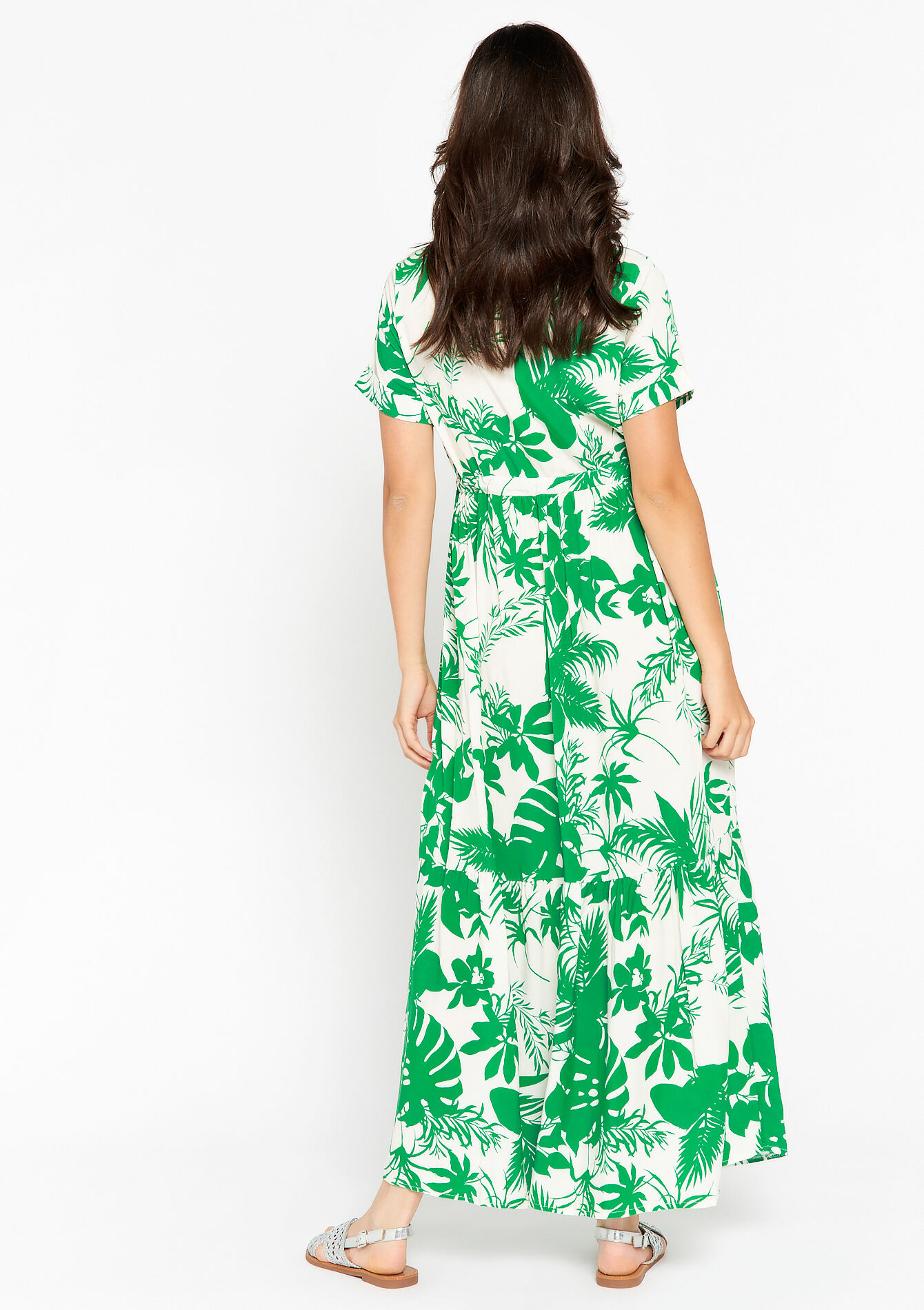 Maxi-jurk met bloemenprint - GREEN APPLE - 08602098_1783