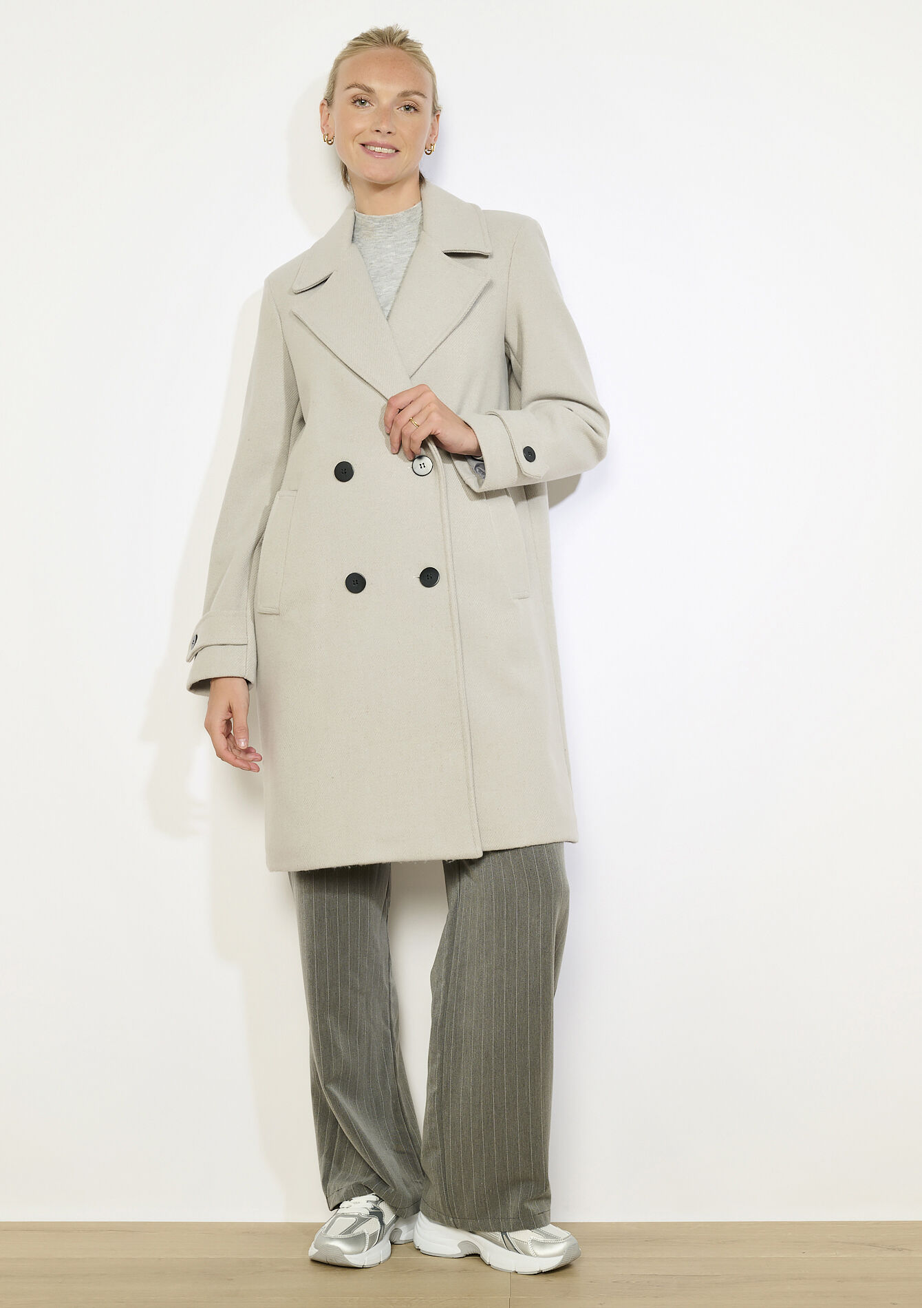 Manteau croisé structuré, Manteau croisé structuré - LT BEIGE - 23000797_2527