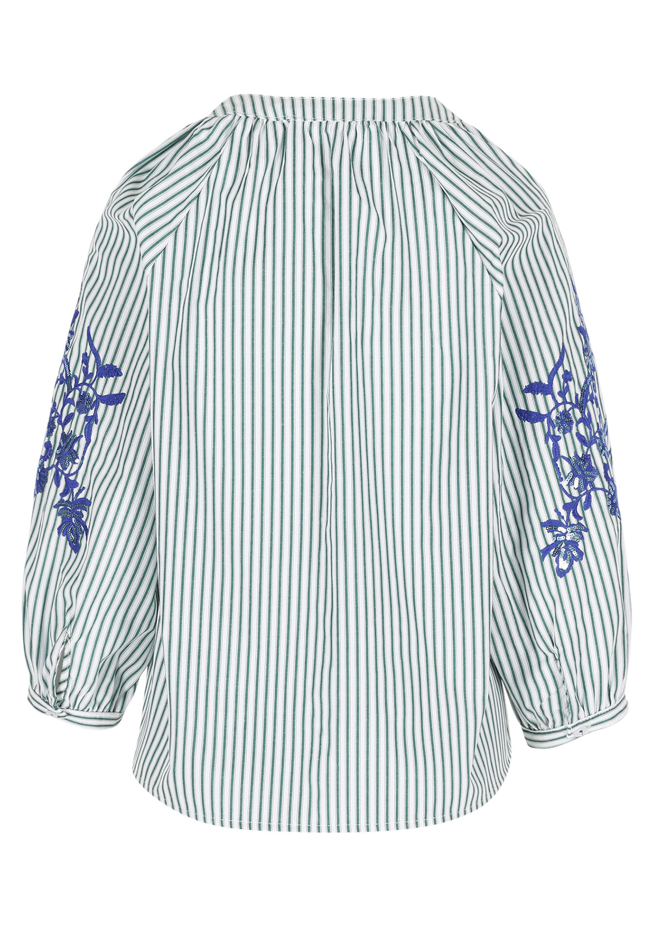 Gestreept hemd met pailletten, Gestreept hemd met pailletten - BOTTLE GREEN - 05702911_1778