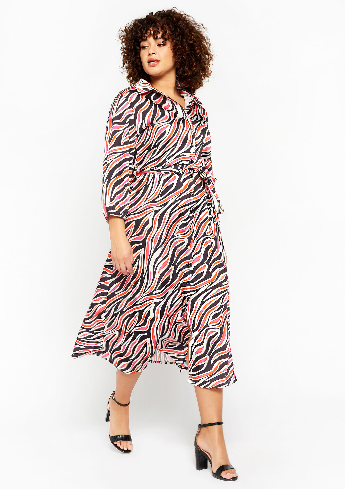 Hemdjurk met zebraprint, Hemdjurk met zebraprint - BLACK - 08601860_1119