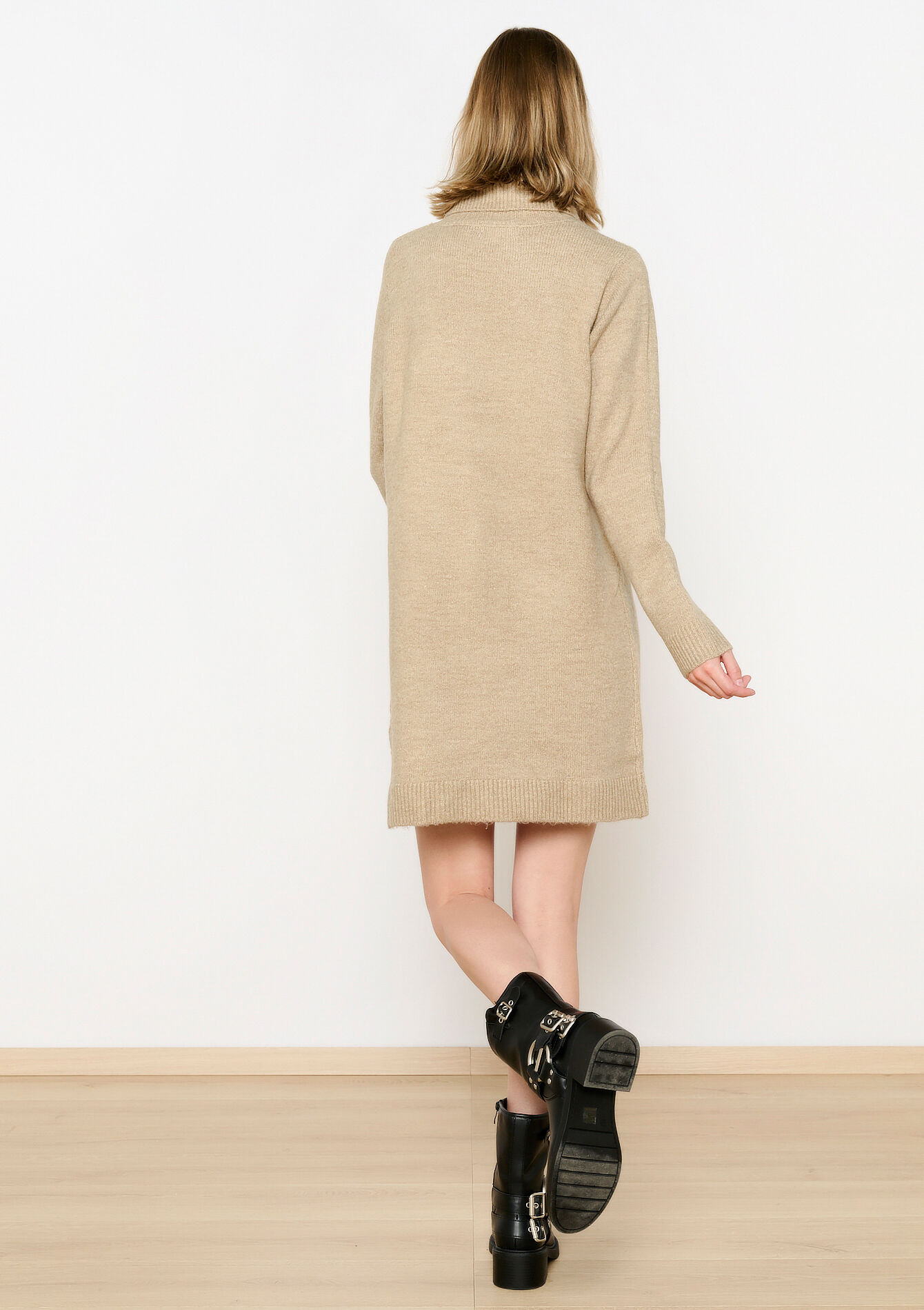 Trui-jurk met rolkraag, Trui-jurk met rolkraag - LIGHT TAUPE - 08103537_2572