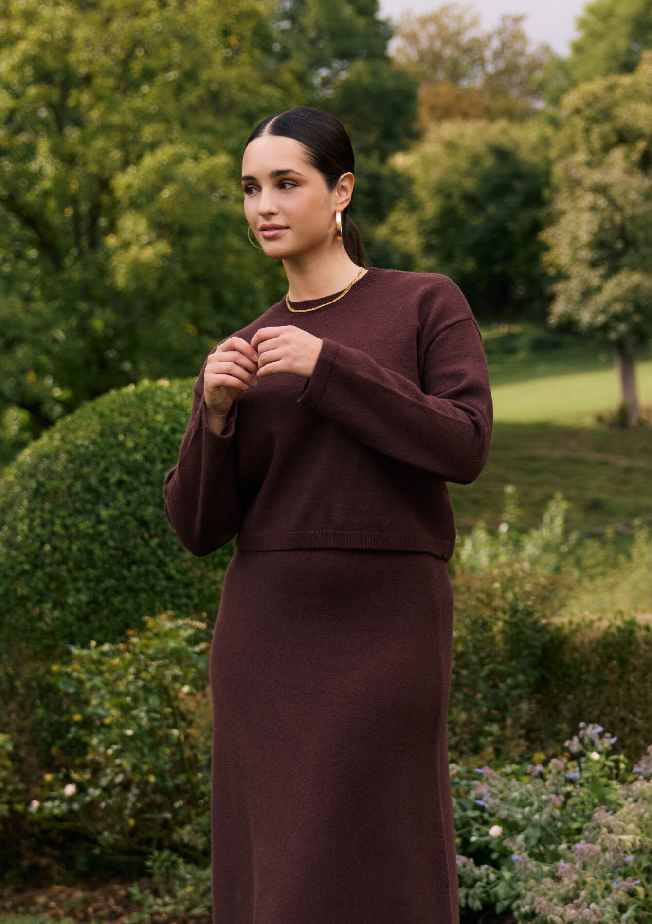 Sparkly round-neck jumper, Sparkly round-neck jumper - BROWN DARK CHOCOLATE - 04006939_3720
