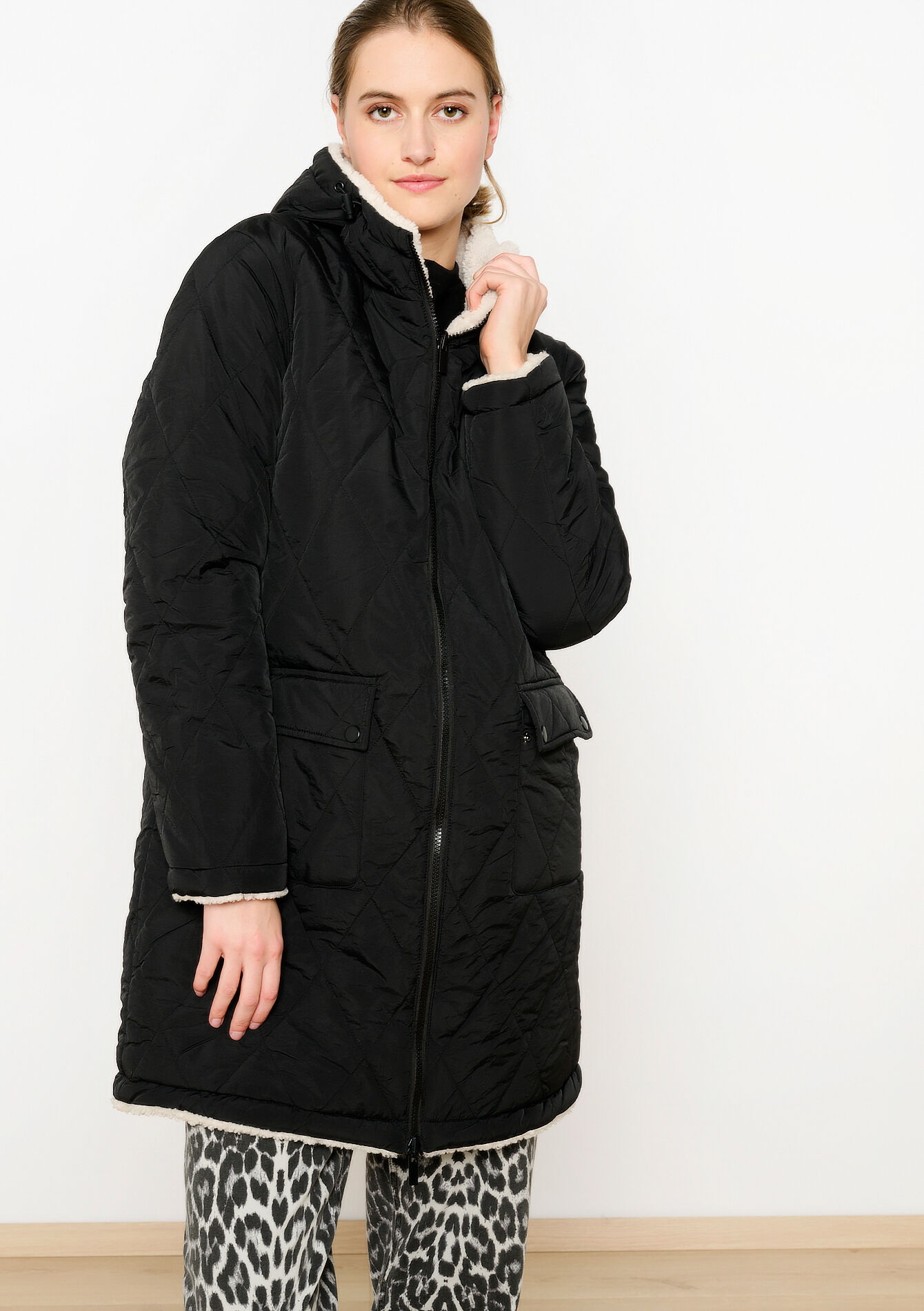 Omkeerbare gewatteerde jas, Omkeerbare gewatteerde jas - BLACK - 23000695_1119