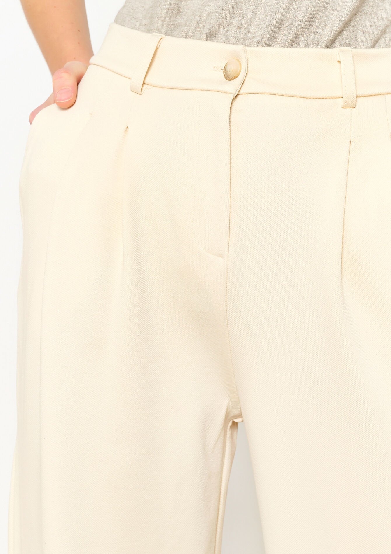 Long palazzo trousers, Long palazzo trousers - VANILLA WHITE - 06100599_1013