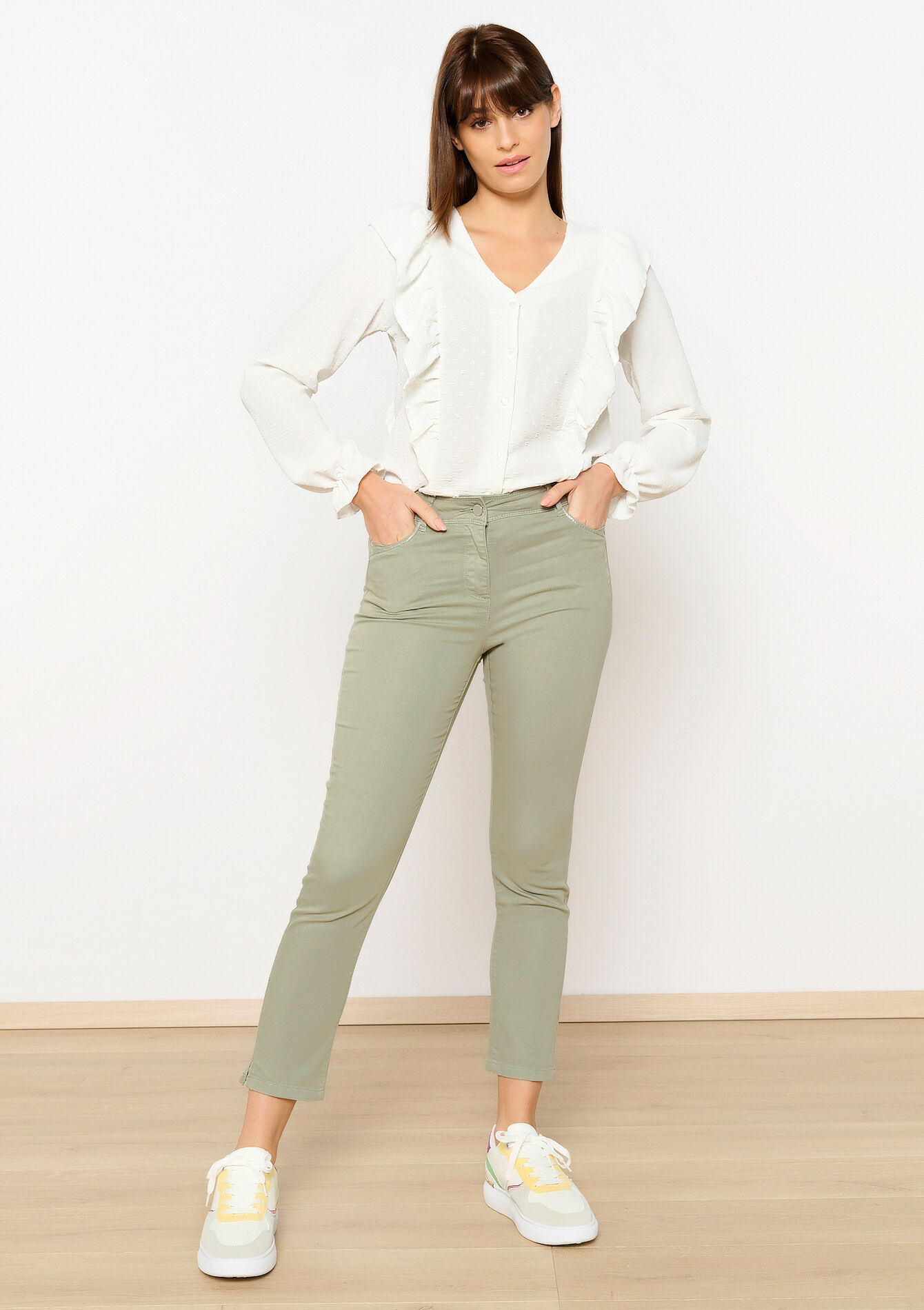 Slimfit broek, Slimfit broek - KHAKI FADED - 06004561_4326