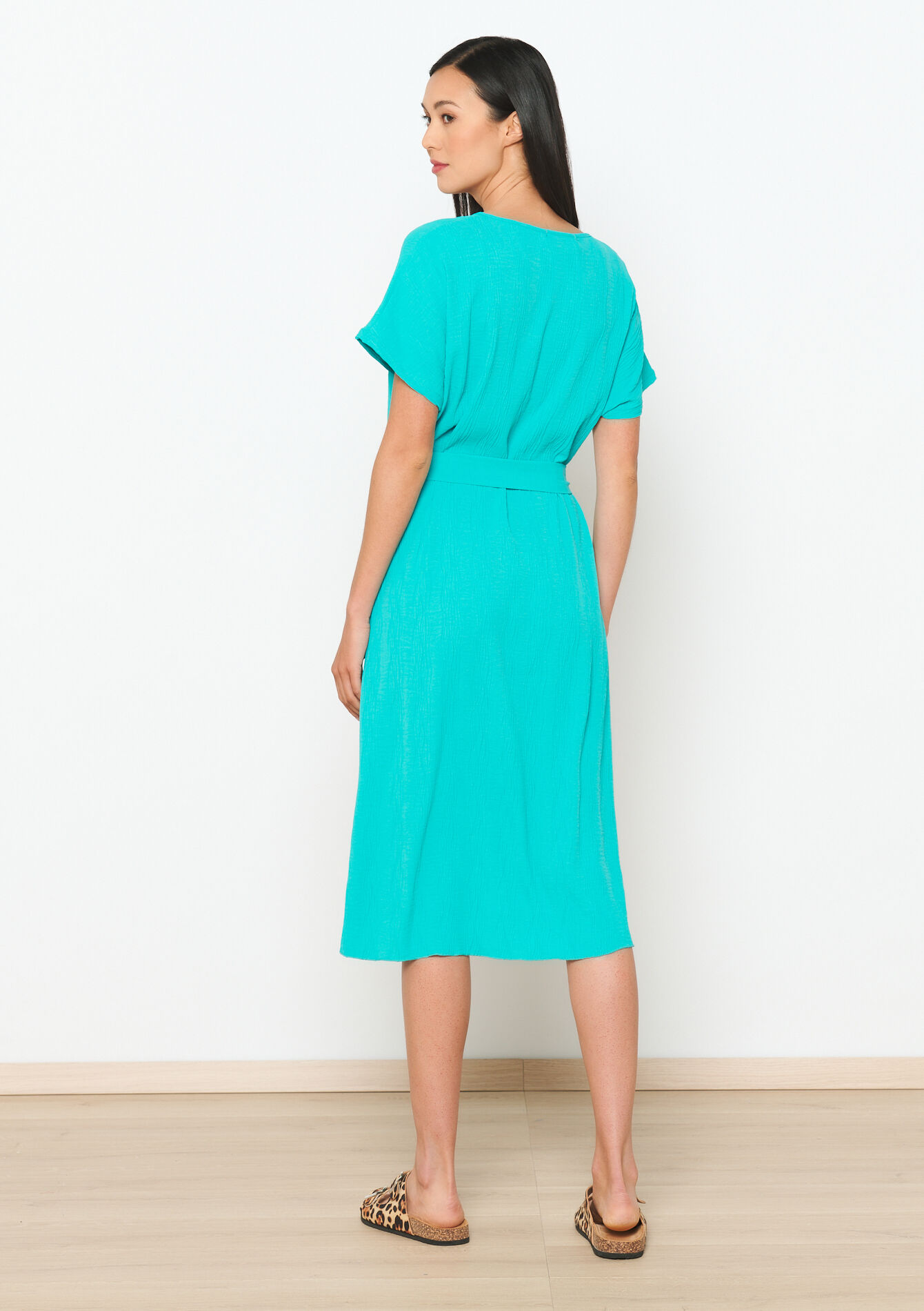 Robe t-shirt avec lien à nouer, Robe t-shirt avec lien à nouer - GREEN LAGOON - 08103630