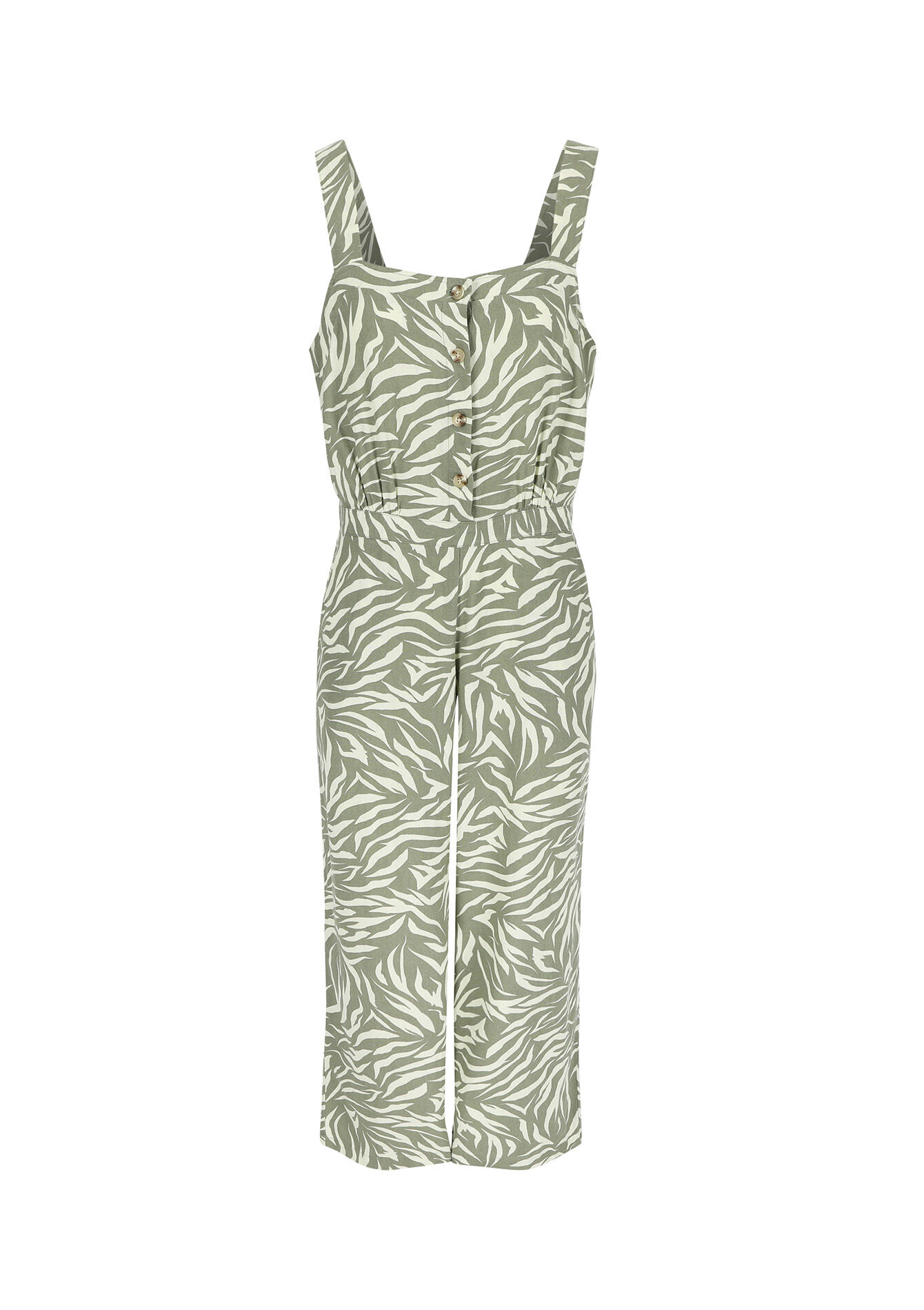 Jumpsuit met zebraprint, Jumpsuit met zebraprint - KHAKI FADED - 06004328_4326
