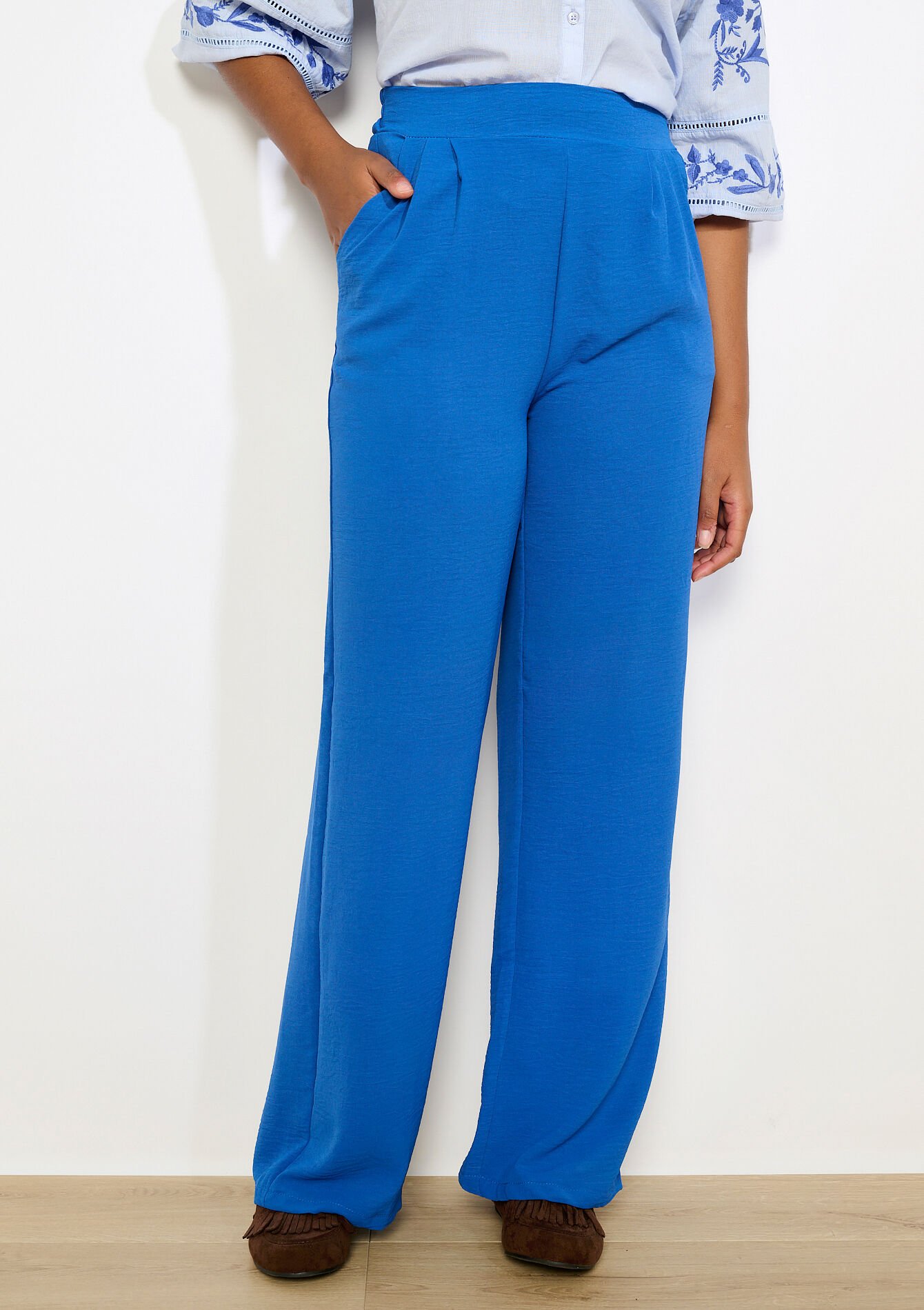 Pantalon ample noir - ELECTRIC BLUE - 06601106_1619