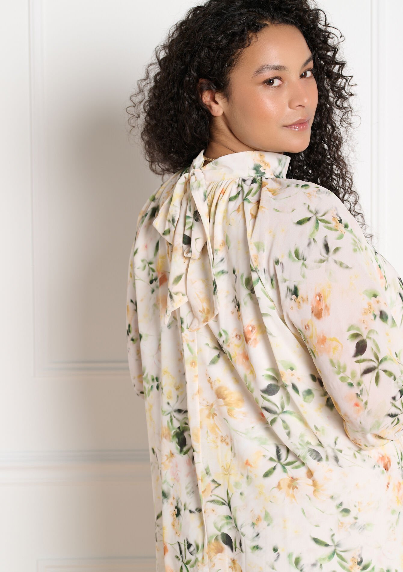 Robe fluide à fleurs, Robe fluide à fleurs - YELLOW PASTEL - 08104466_5004