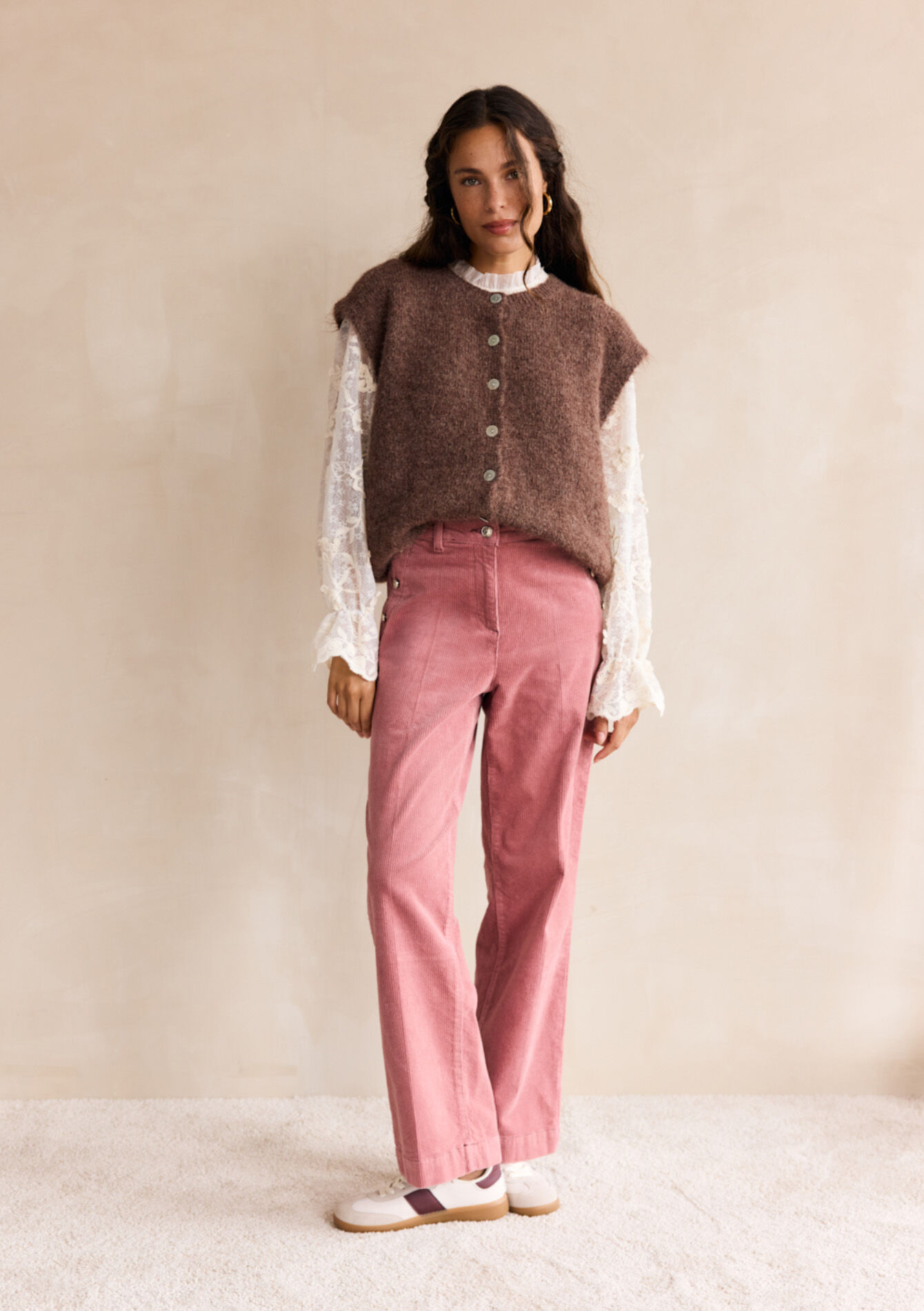 Pantalon droit à boutons, Pantalon droit à boutons, , back