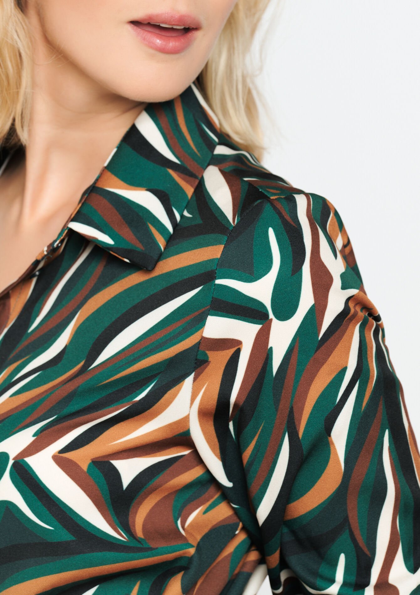 Hemdjurk met bladerprint, Hemdjurk met bladerprint - CAMEL CINNAMON - 08602239_3835