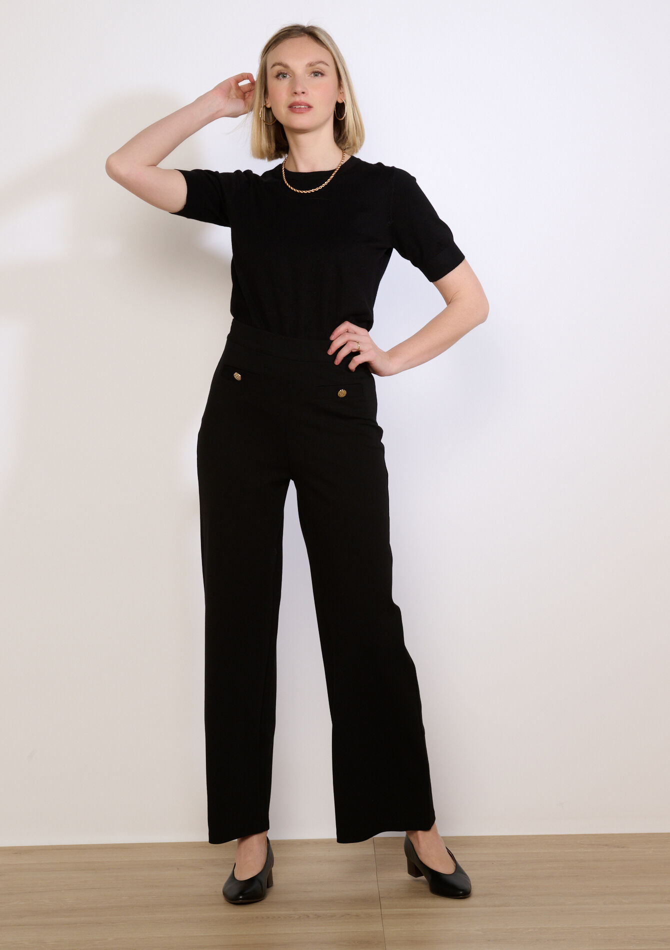 Broek met structuur, , back