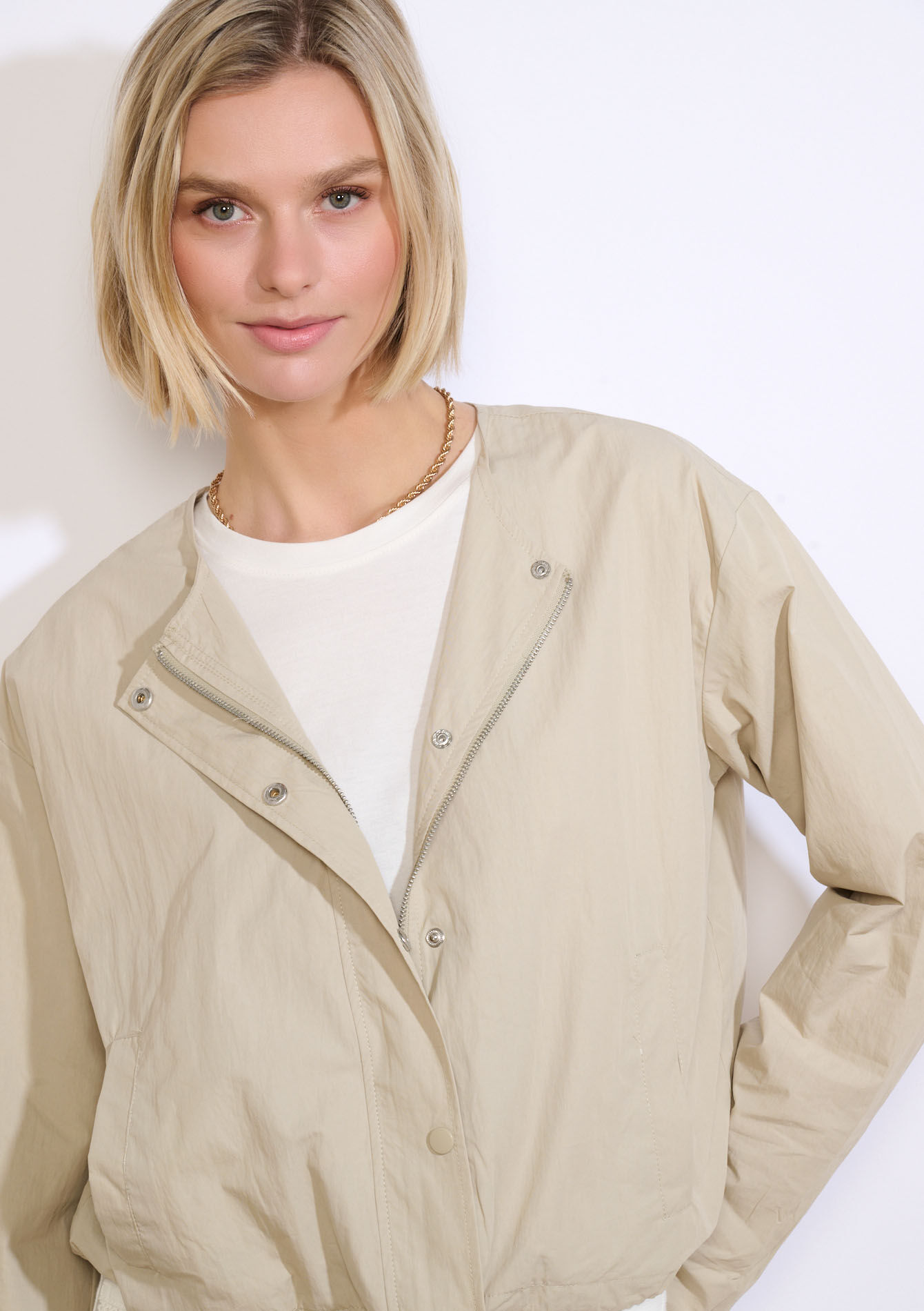 zip-up jacket - LT BEIGE - 09001492_2527