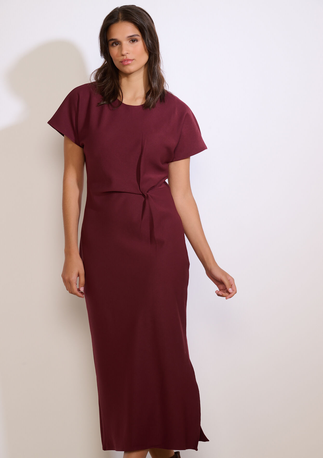 Robe midi bodycon - AUBERGINE - 08104277_1537