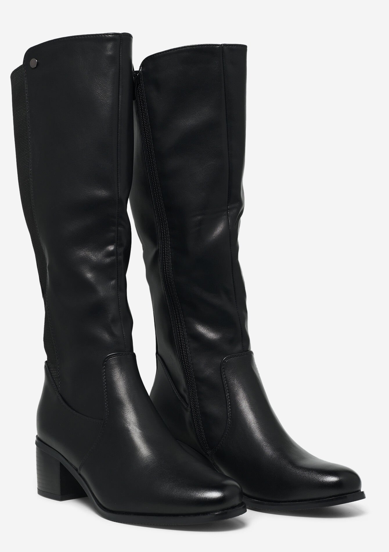 Hoge laarzen met blokhak, Hoge laarzen met blokhak - BLACK - 13100325_1119