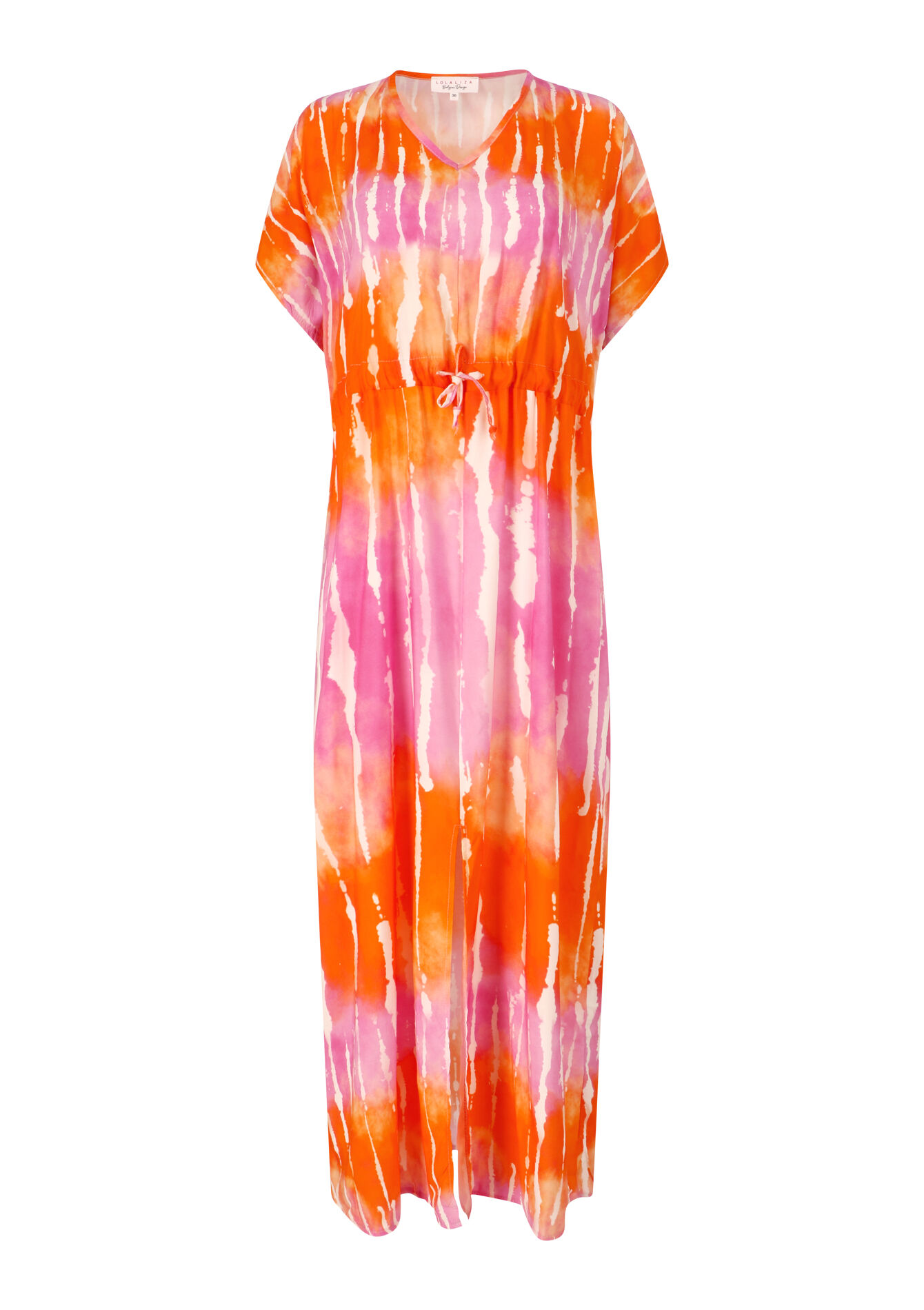 Maxi dress with tie-dye, Maxi dress with tie-dye - ORANGE BRIGHT - 08602087