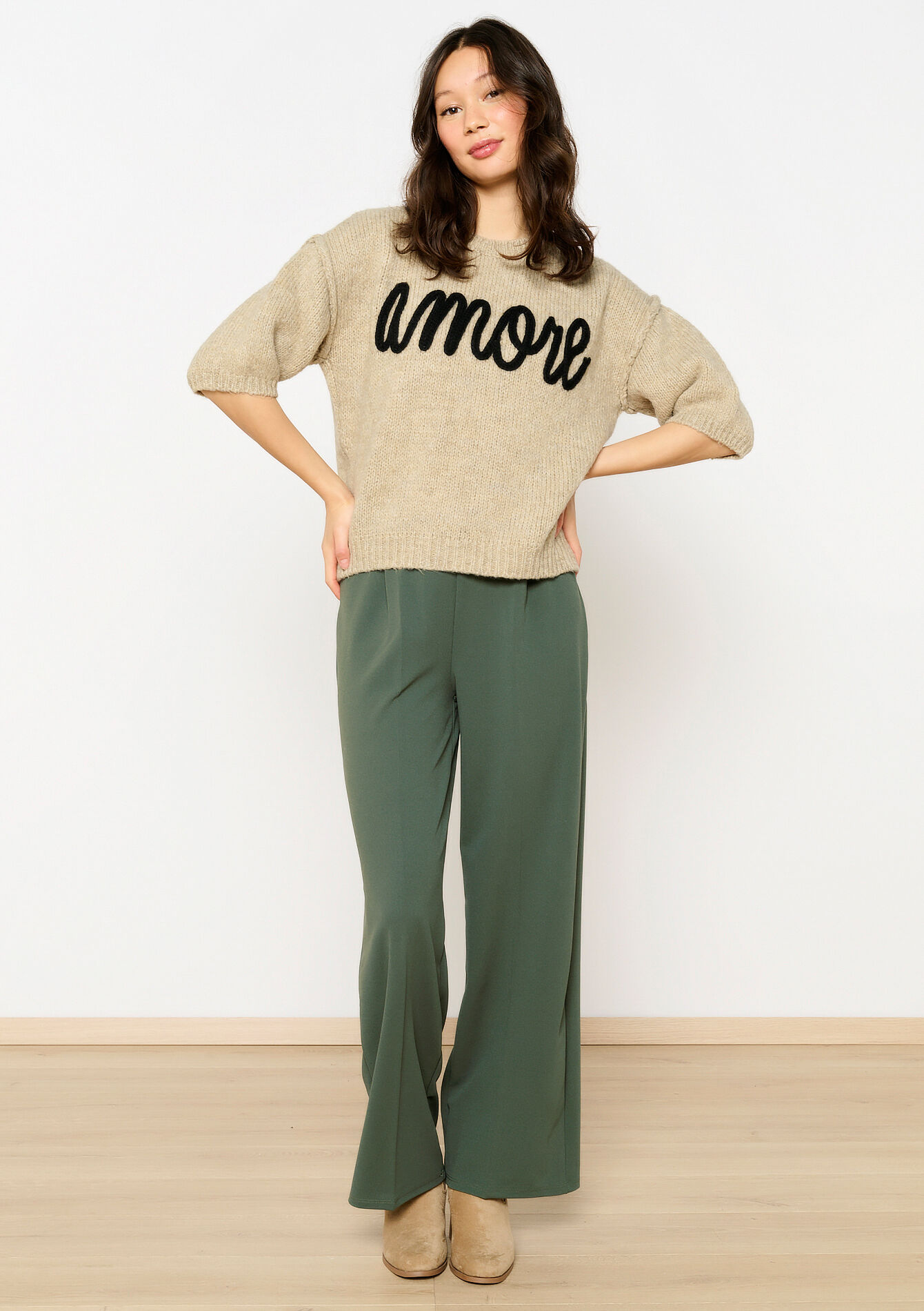 Trui met opschrift, Trui met opschrift - LT BEIGE - 04006849_2527