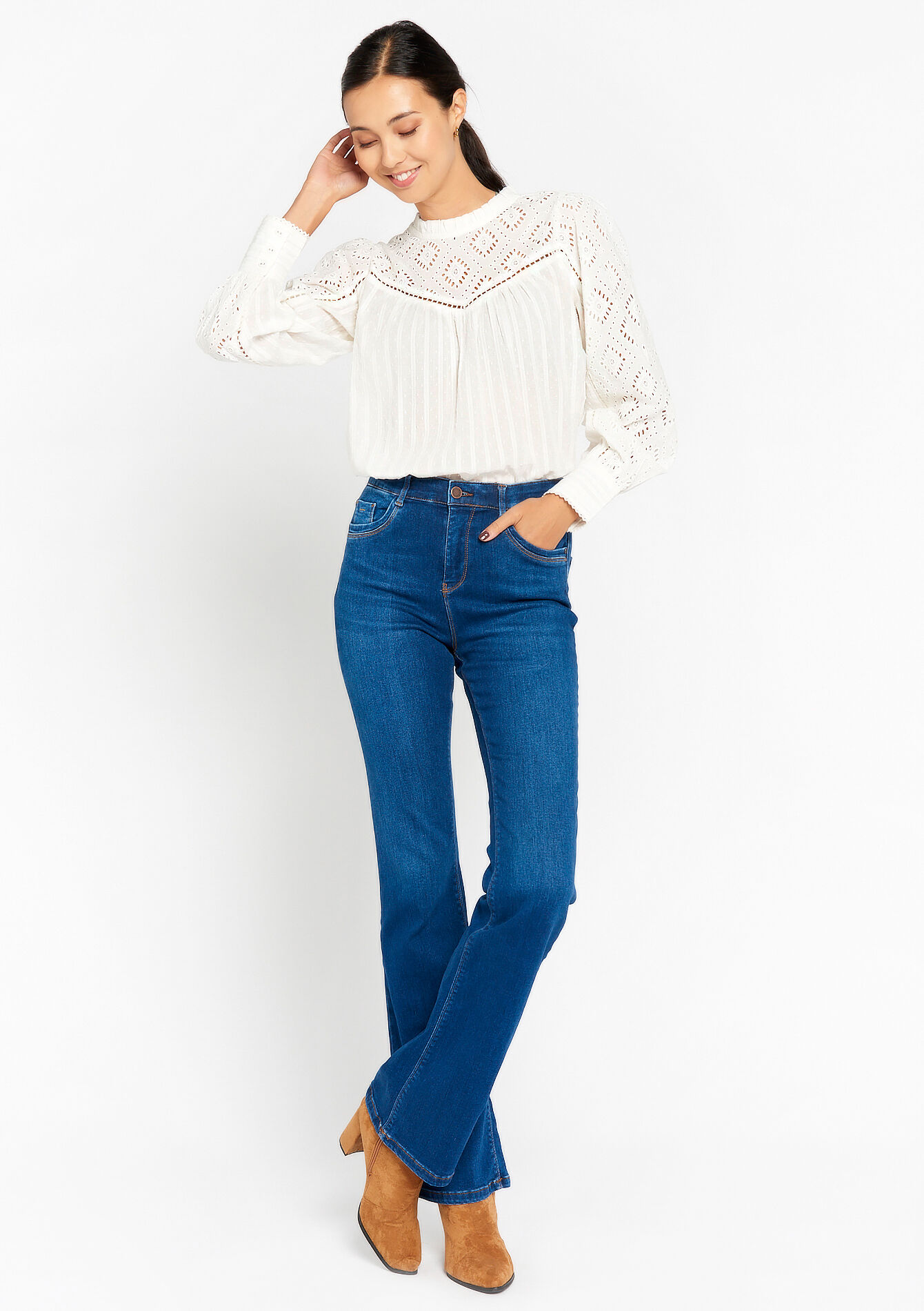 Multiple size flared jeans - DARK BLUE - 22000472_0501