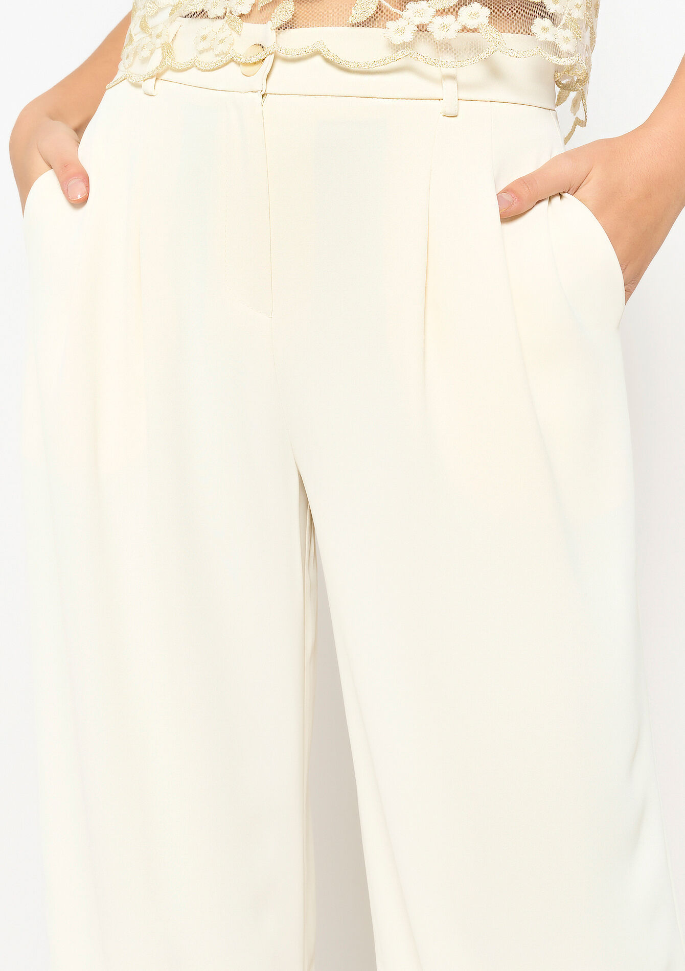 Loose palazzo trousers, Loose palazzo trousers - OFFWHITE - 06100616_1001