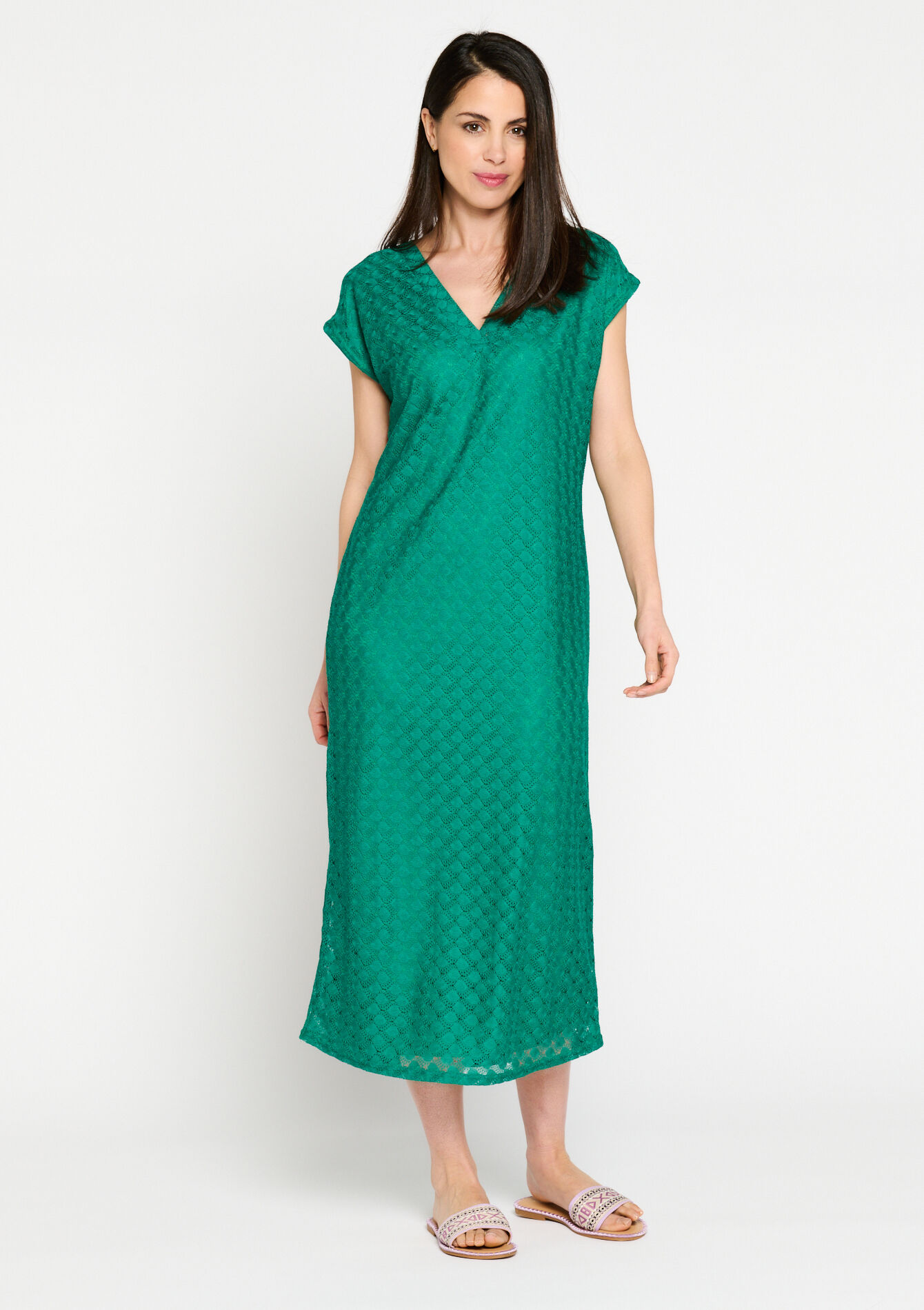 Jurk in macramé, Jurk in macramé - GREEN APPLE - 08601971_1783