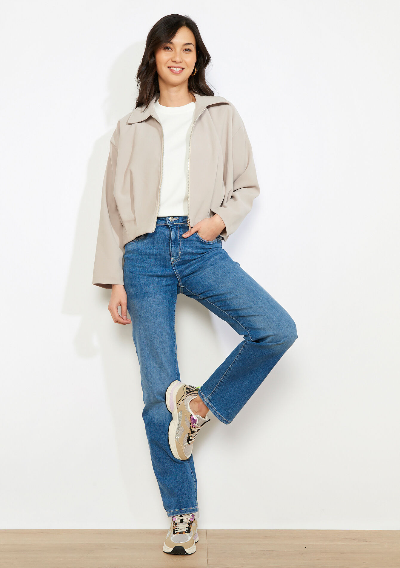 Zachte blousejas - LT BEIGE - 09101175_2527