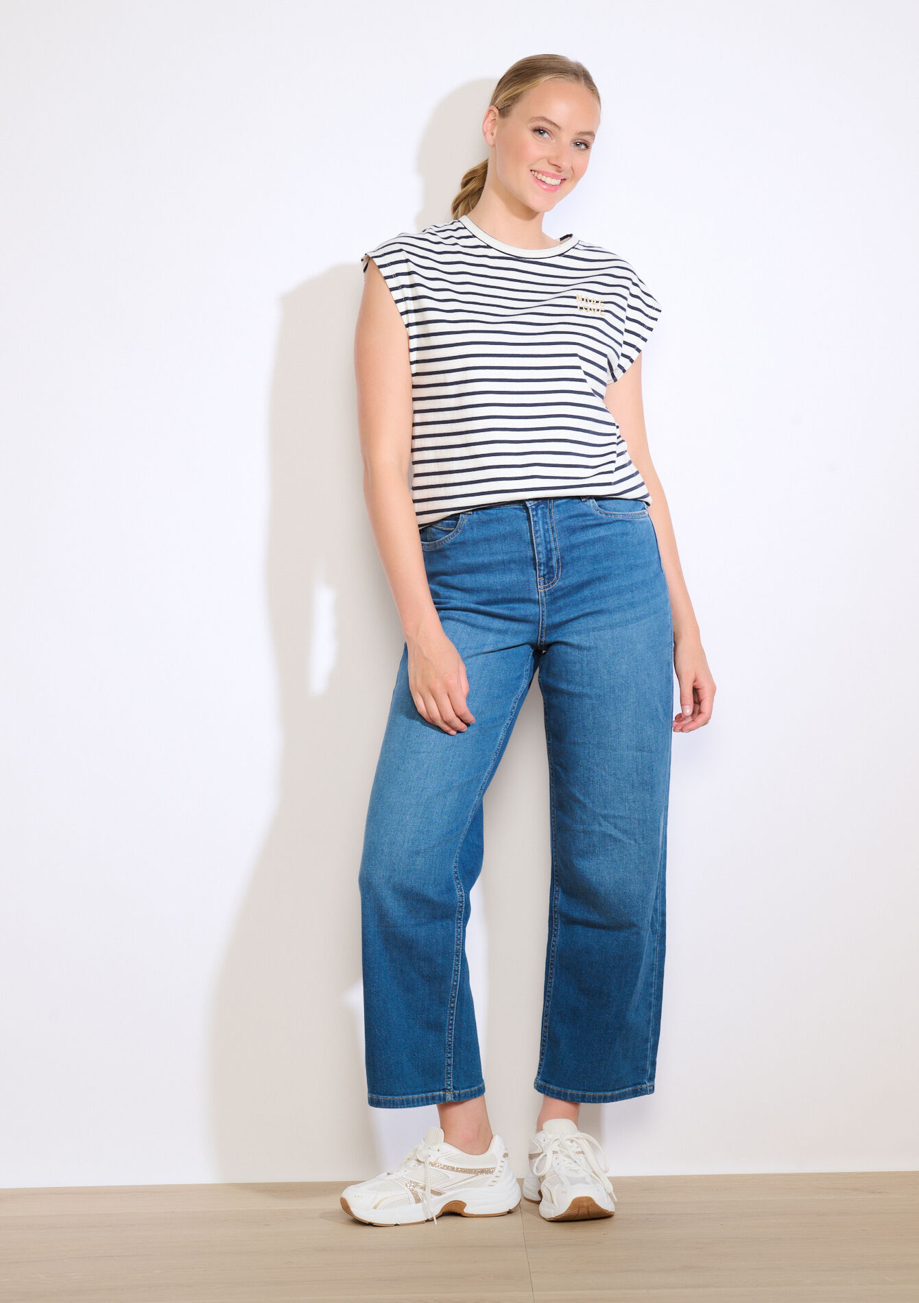 T-shirt à message brodé, T-shirt à message brodé - OPTICAL WHITE - 02301739_1019