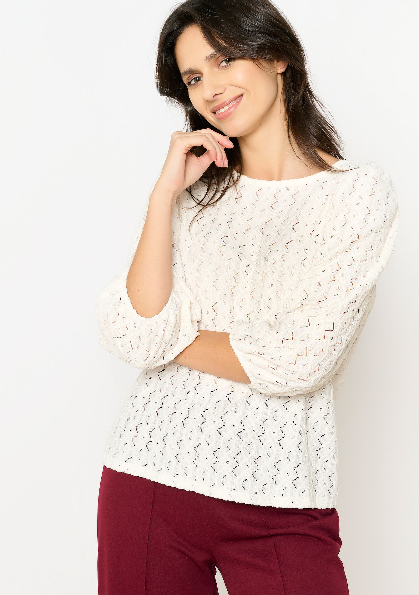 Large sleeve T-shirt, Large sleeve T-shirt - VANILLA WHITE - 02301719_1013