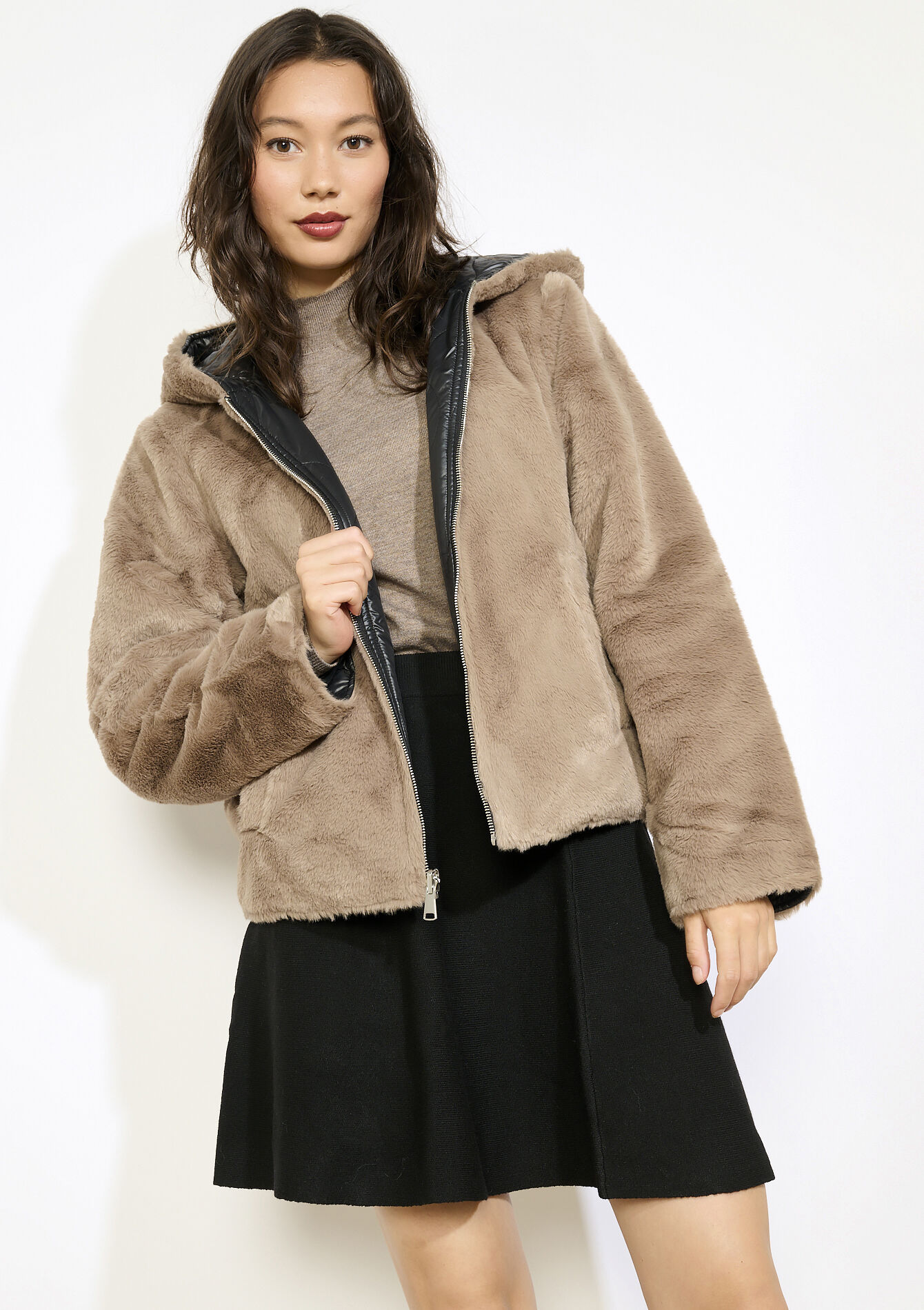 Omkeerbare korte pufferjas, Omkeerbare korte pufferjas - BLACK - 23000776_1119