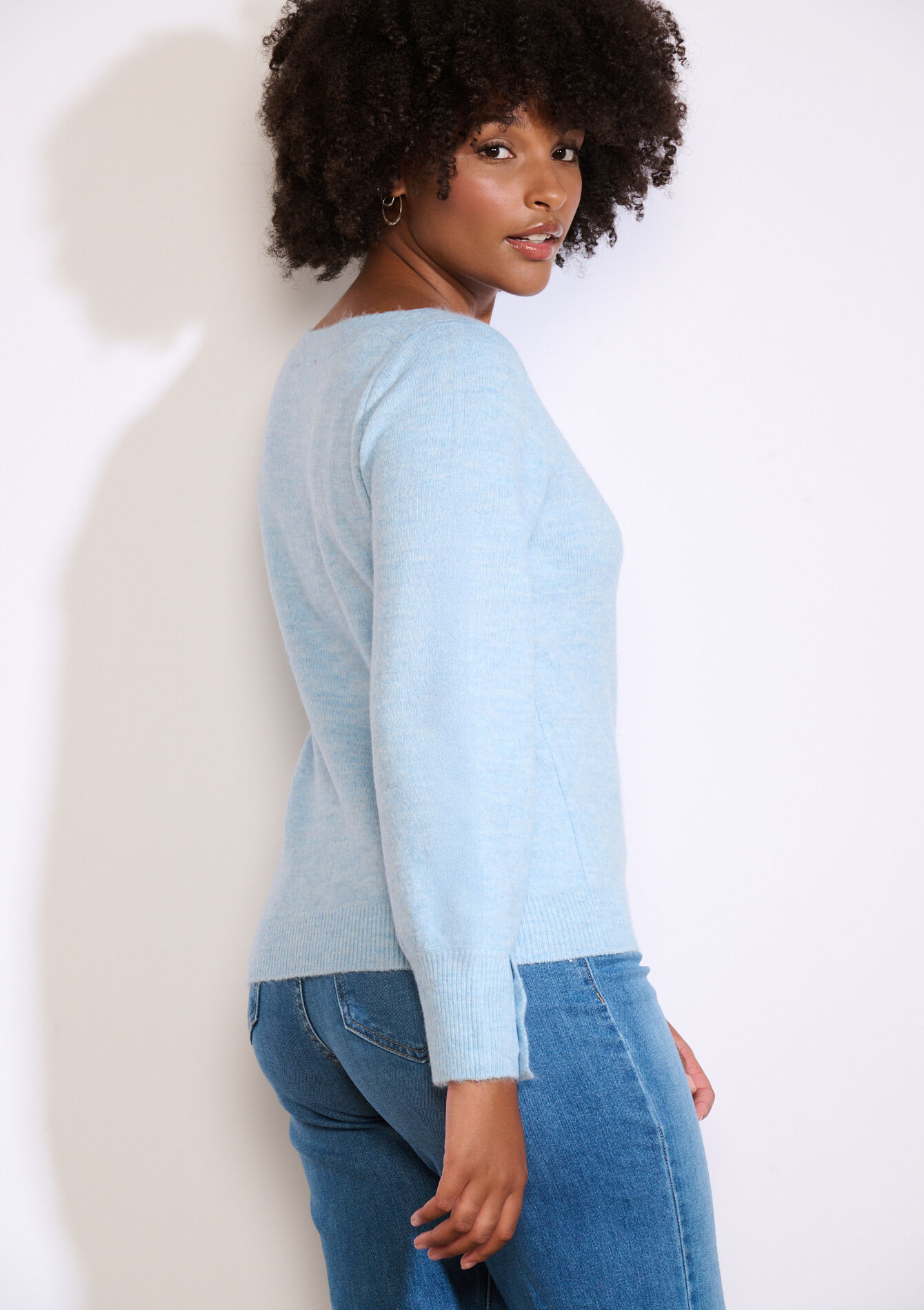 Pull manches détail boutons, Pull manches détail boutons - BLUE PASTEL - 04006915_3003