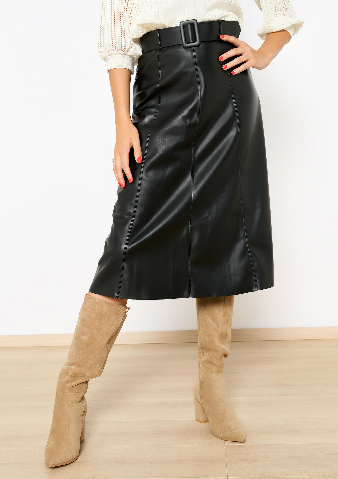 Midirok in imitatieleer, Midirok in imitatieleer - BLACK - 07101282_1119