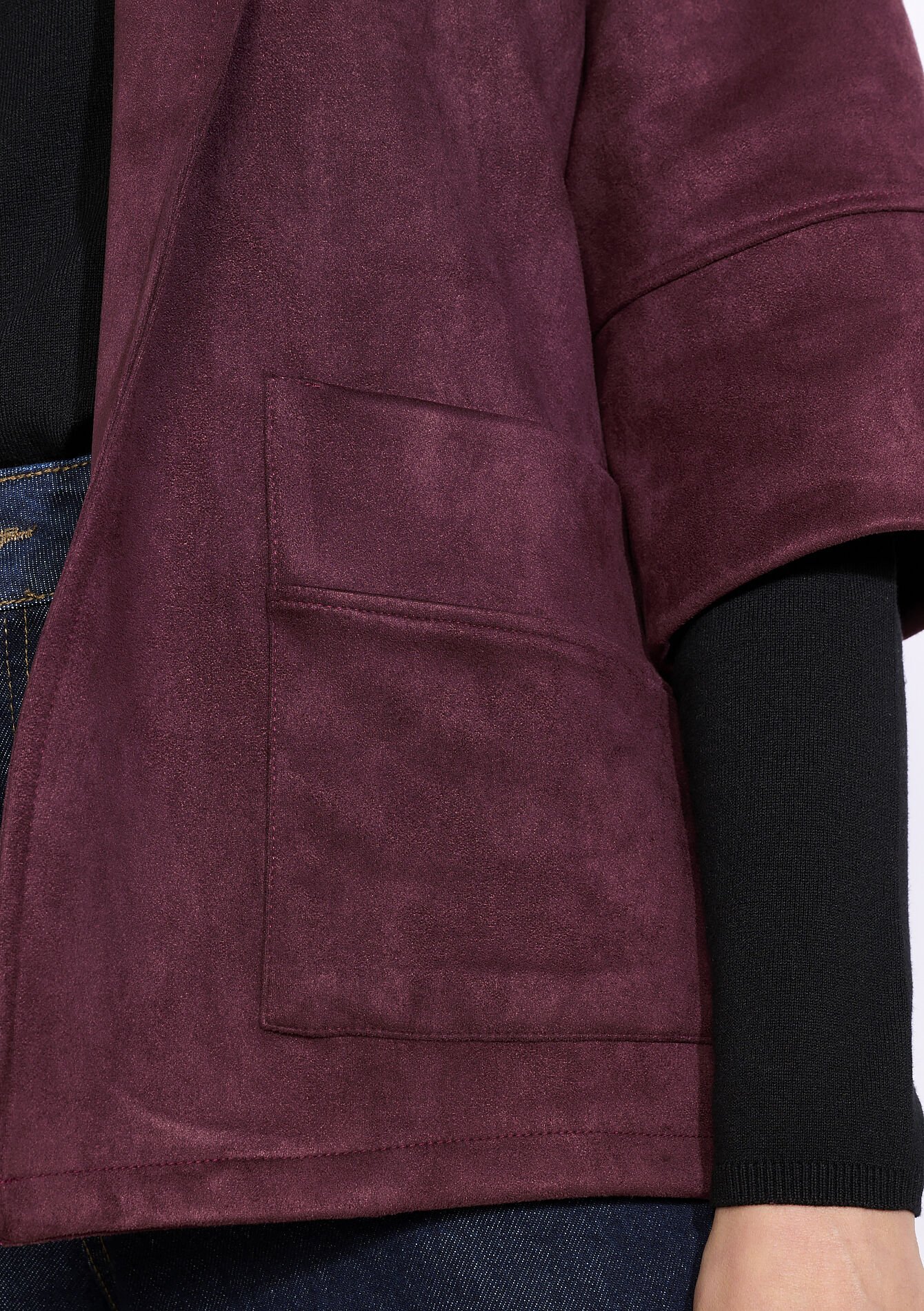 Loose suedine blazer, Loose suedine blazer - BORDEAUX WINE - 09101105_5514