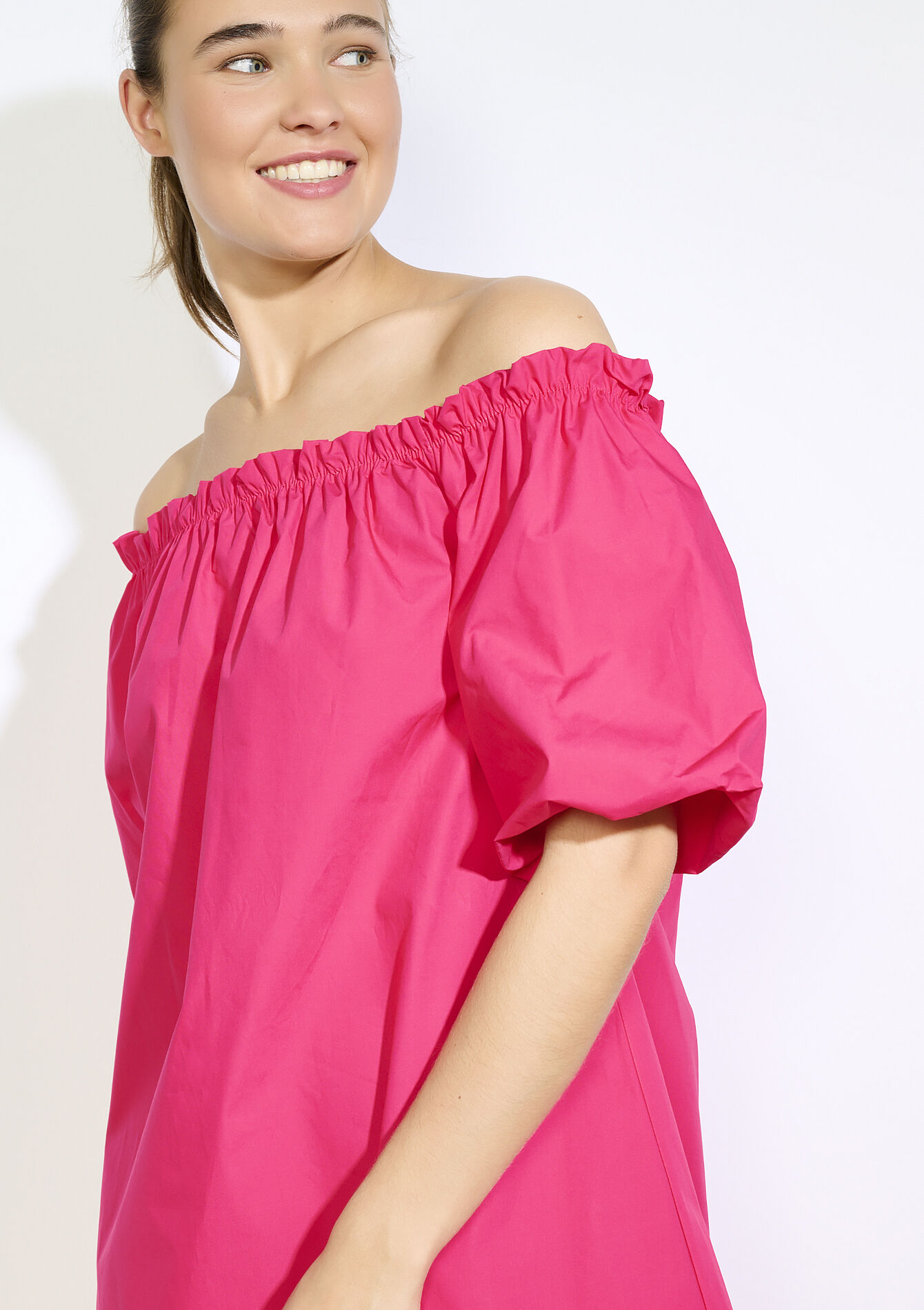 Robe épaules dénudées, Robe épaules dénudées - FUCHSIA - 08104207_5626