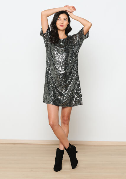 Dress with sequins - BLACK - 08103504_1119