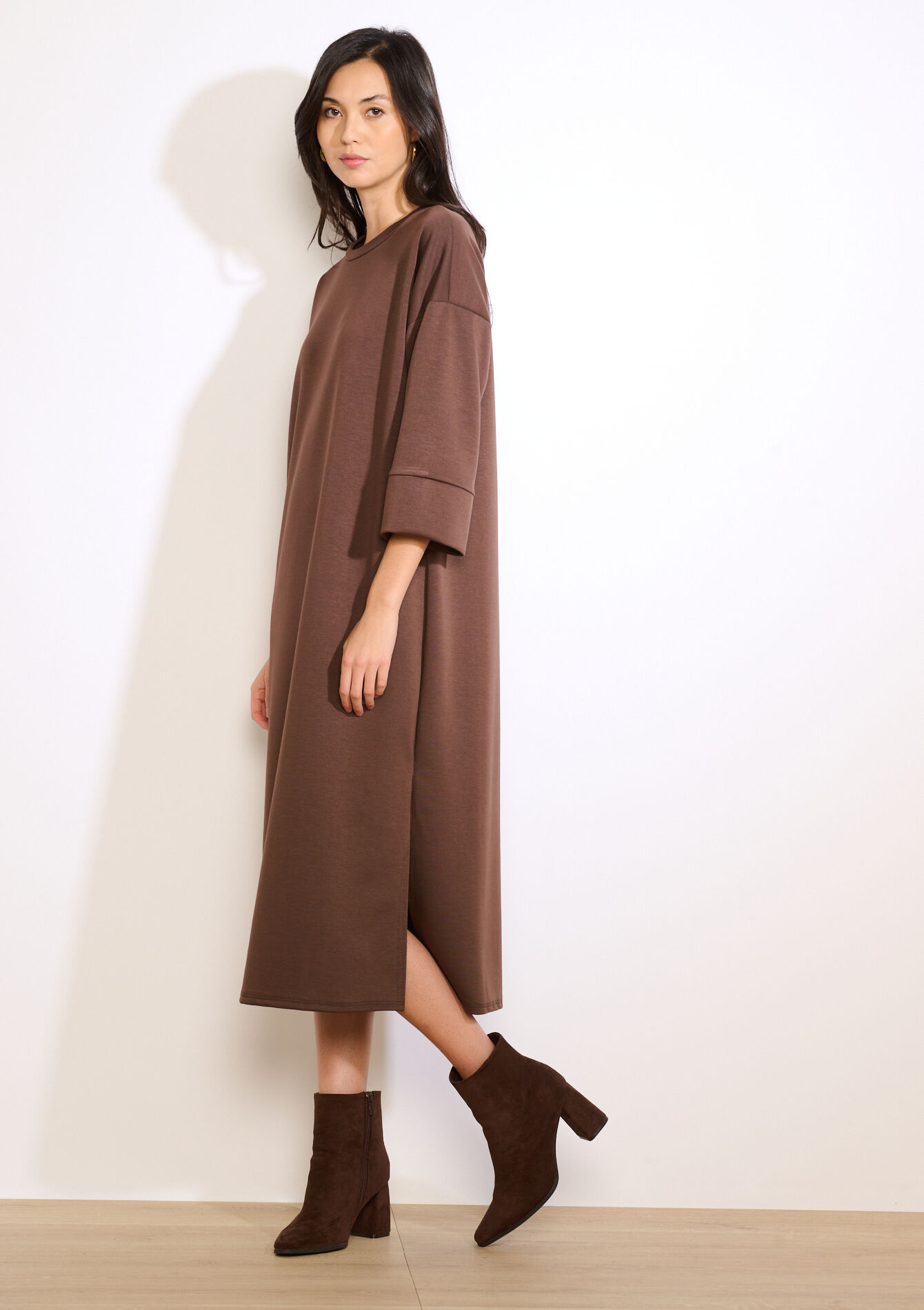 Casual sweaterjurk, Casual sweaterjurk - BROWN DARK CHOCOLATE - 08104389_3720