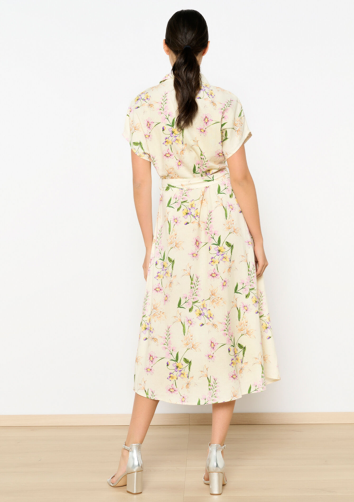 Hemdjurk met bloemenprint, Hemdjurk met bloemenprint - OFFWHITE - 08602226_1001