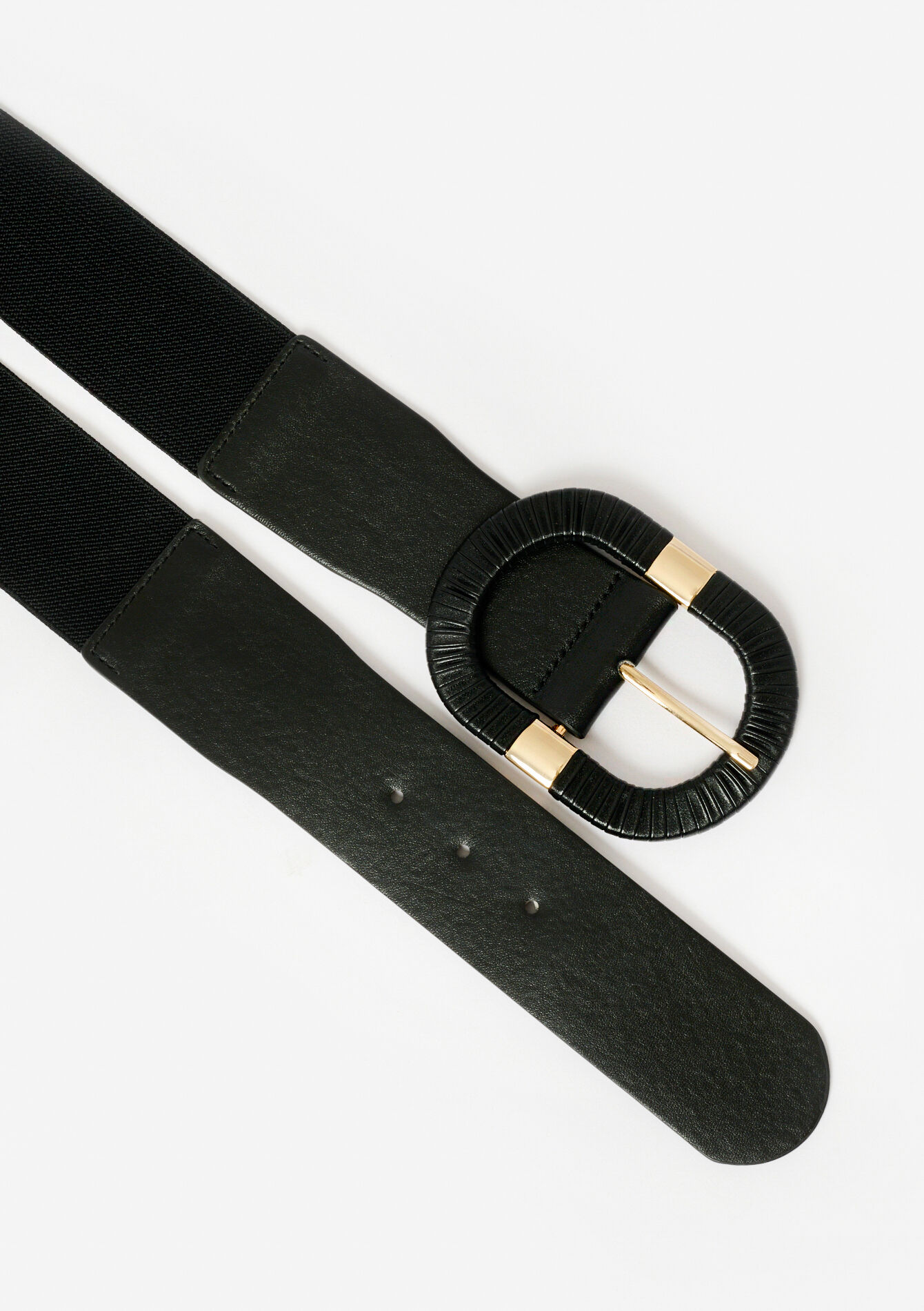 Elastische riem met grote gesp, Elastische riem met grote gesp - BLACK - 14001830_1119