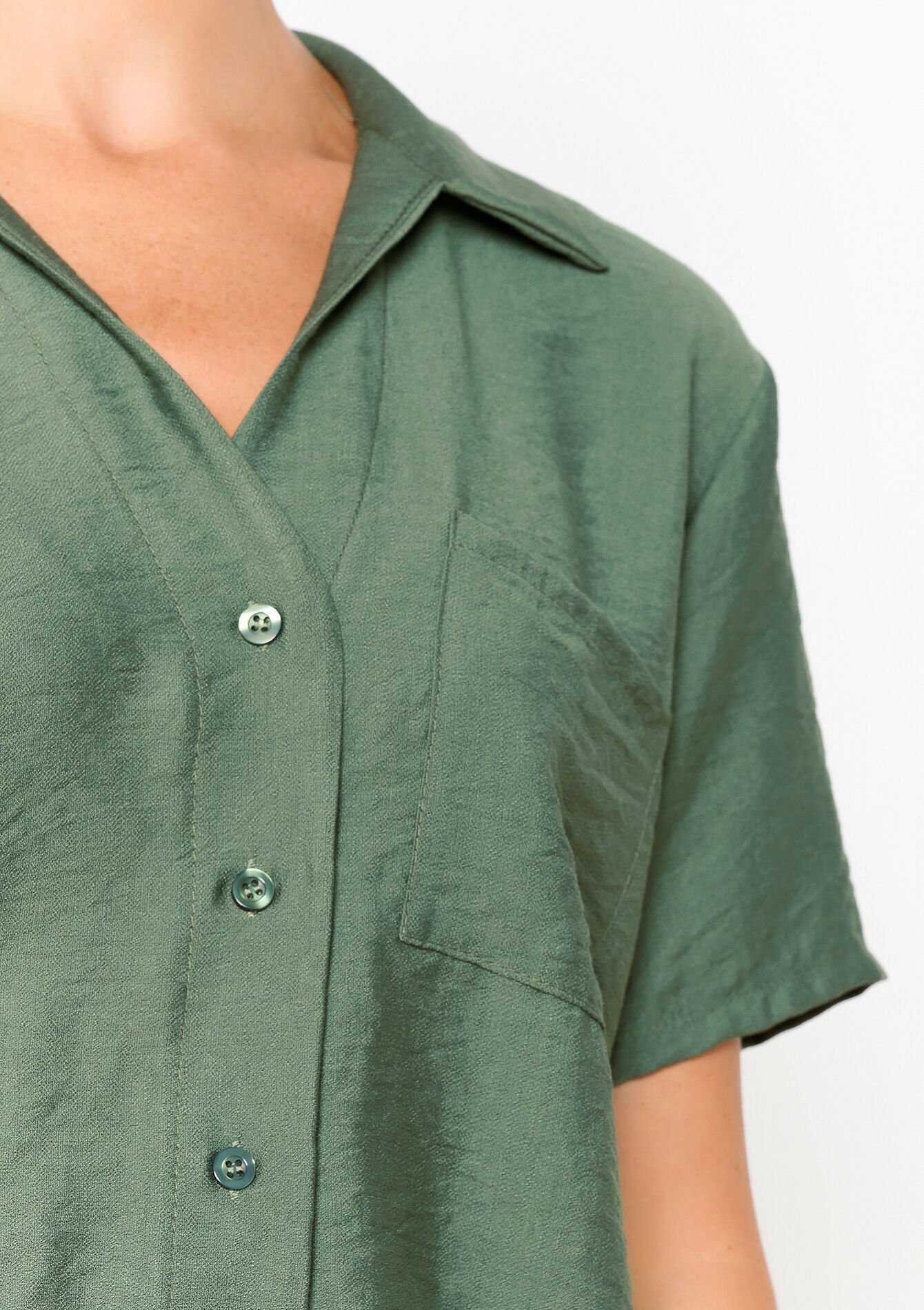 Kort hemd - KHAKI MED - 05702617_4327