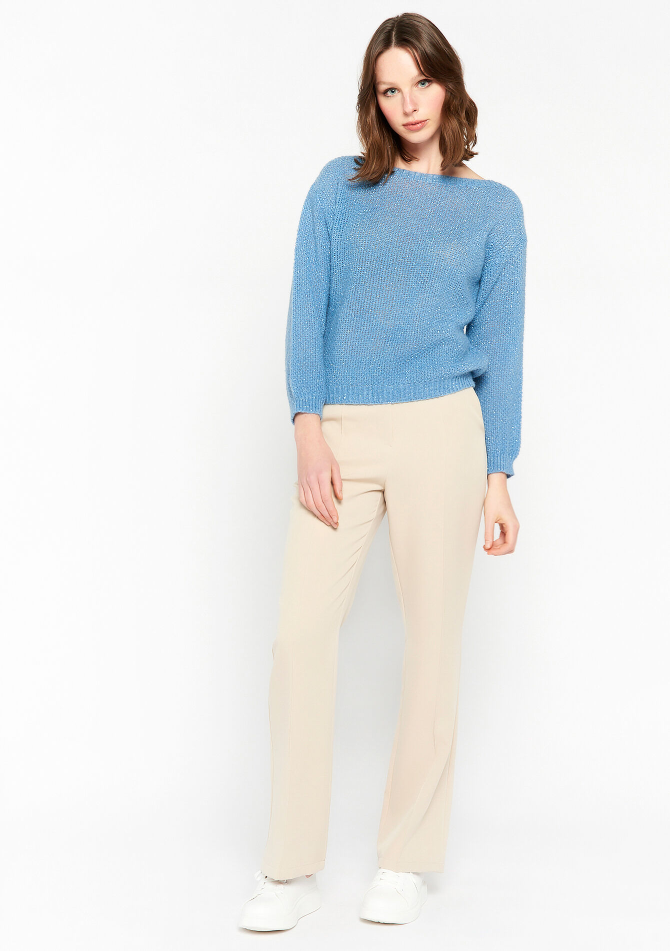 Pullover with three-quarter sleeves, Pullover with three-quarter sleeves - BLUE FAIENCE - 04006099_1584