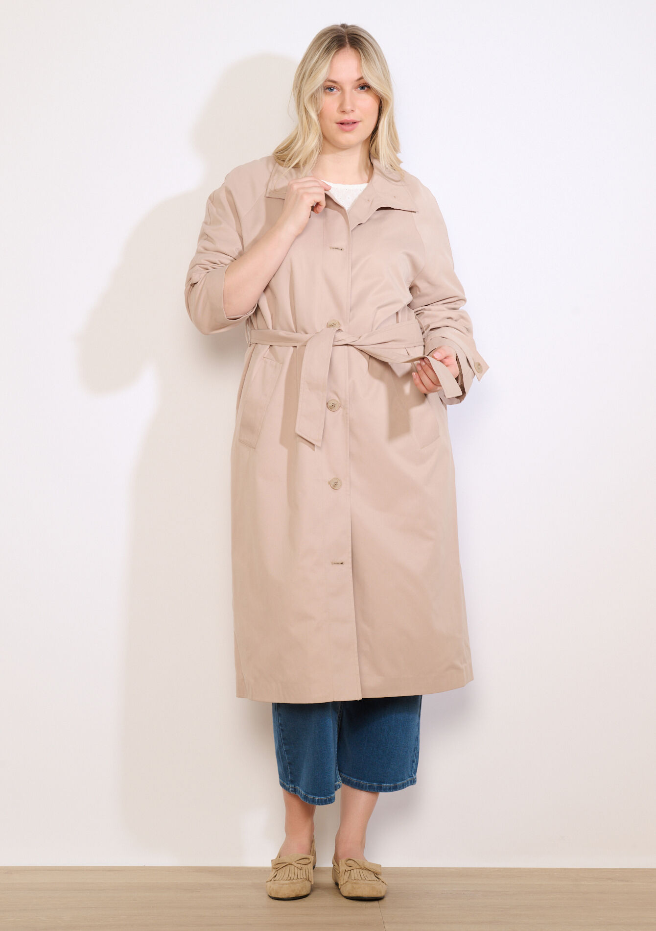 Trench ceinturé minimaliste - BEIGE SAND - 23000790_1940