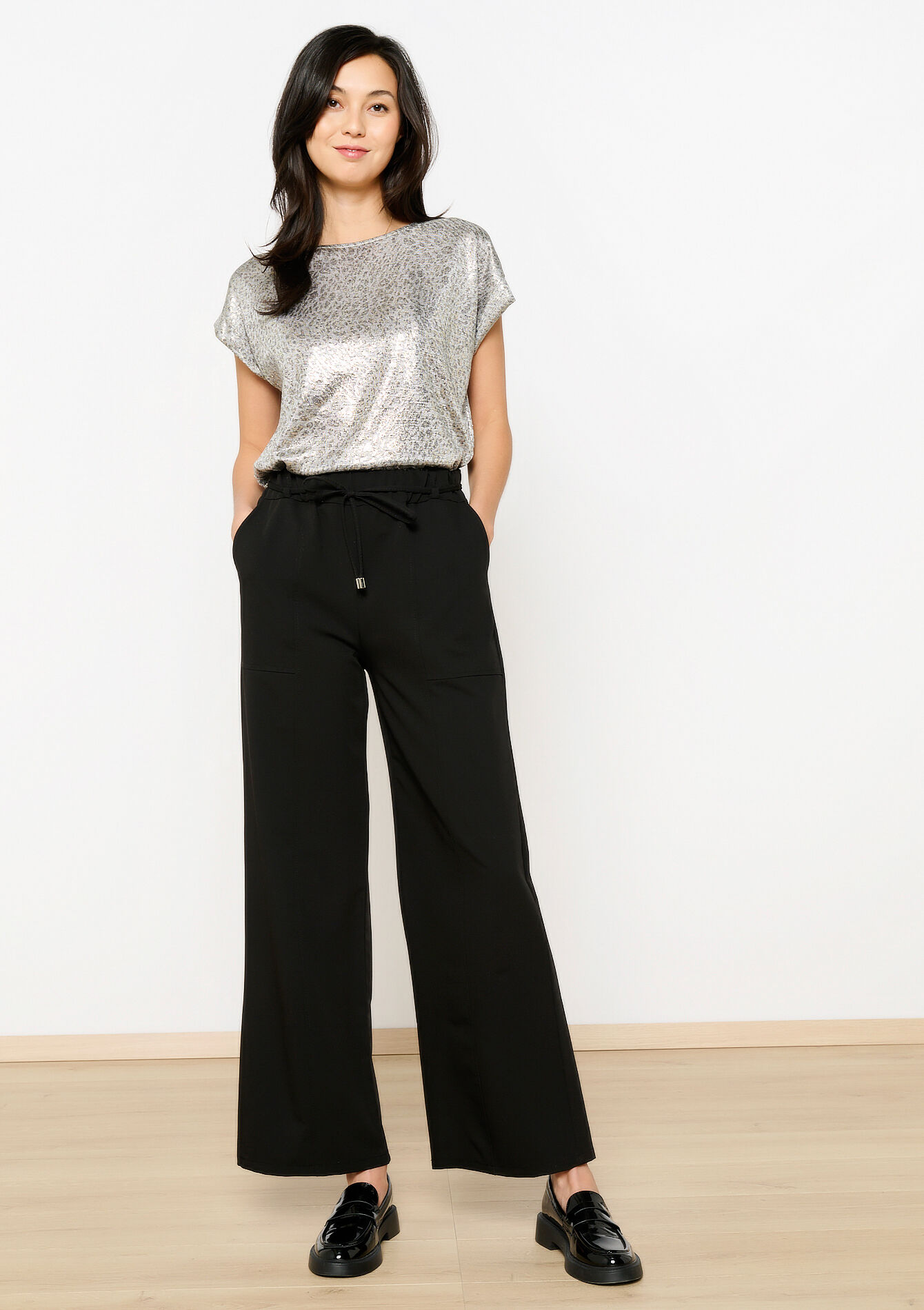 T-shirt with leopard print - GREY MED MEL - 02301717