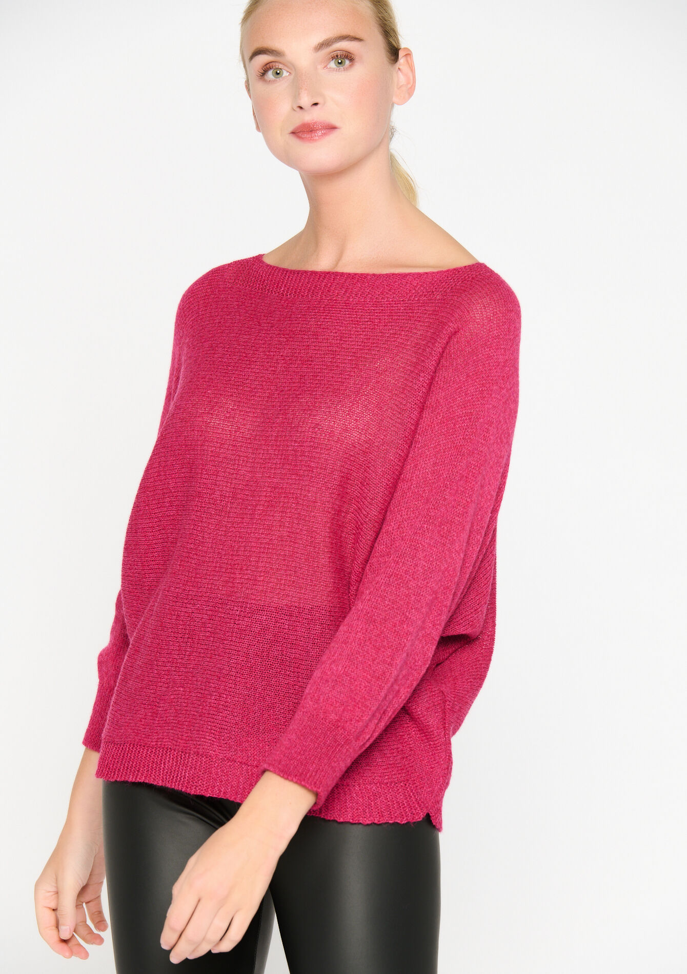 Pullover with batwing sleeves, Pullover with batwing sleeves - FUCHSIA - 04006057_5626