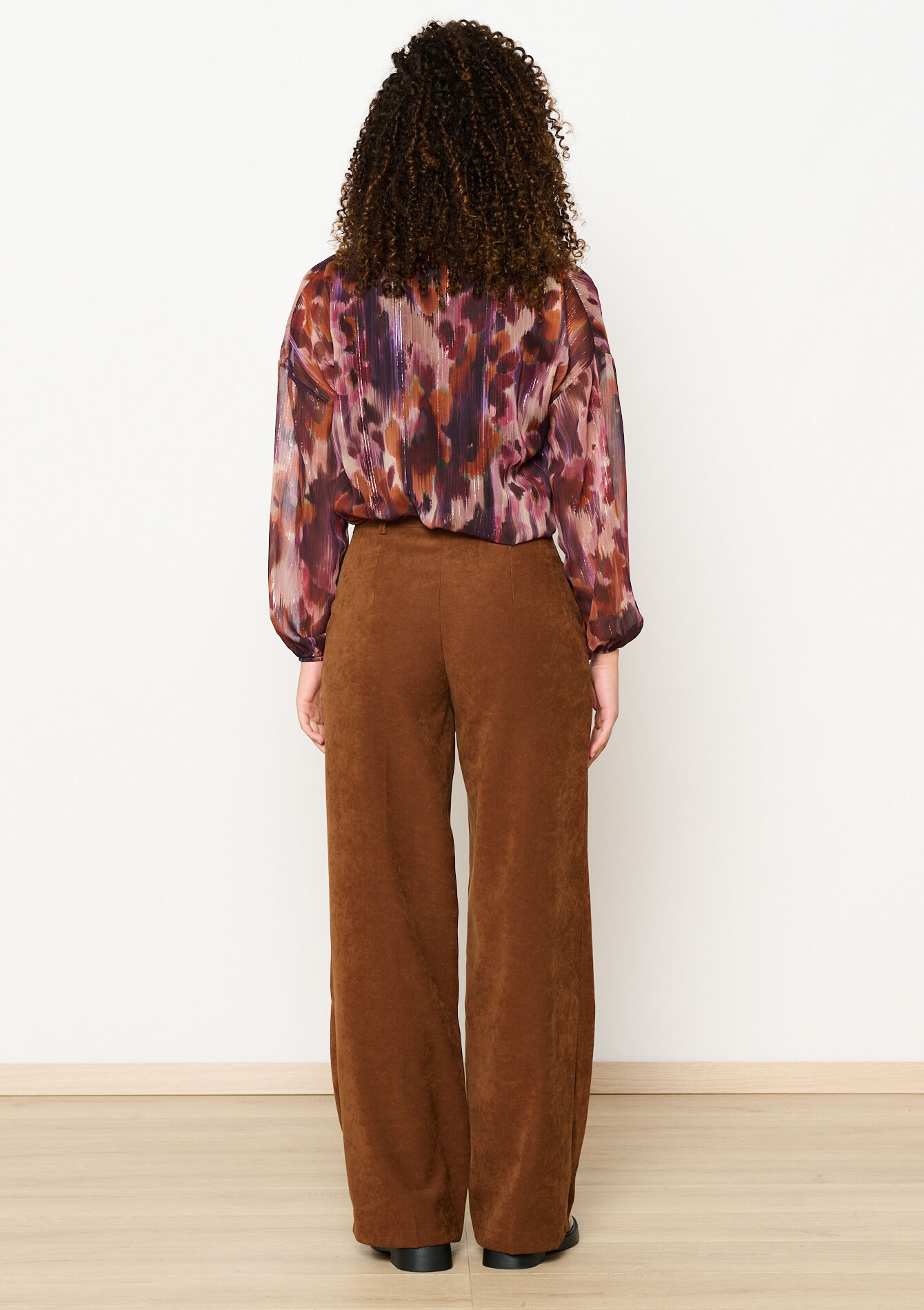 Wijde broek met zakken, Wijde broek met zakken - BROWN DARK CHOCOLATE - 06100687_3720