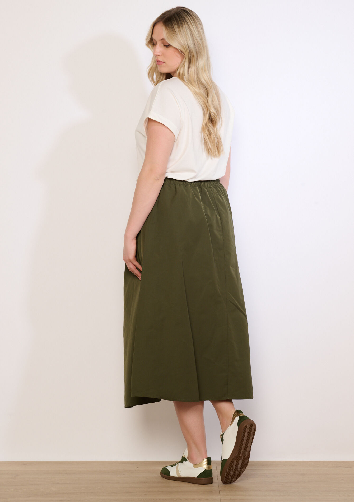 Jupe longue taille froncée - KHAKI DARKY - 07101488_4208