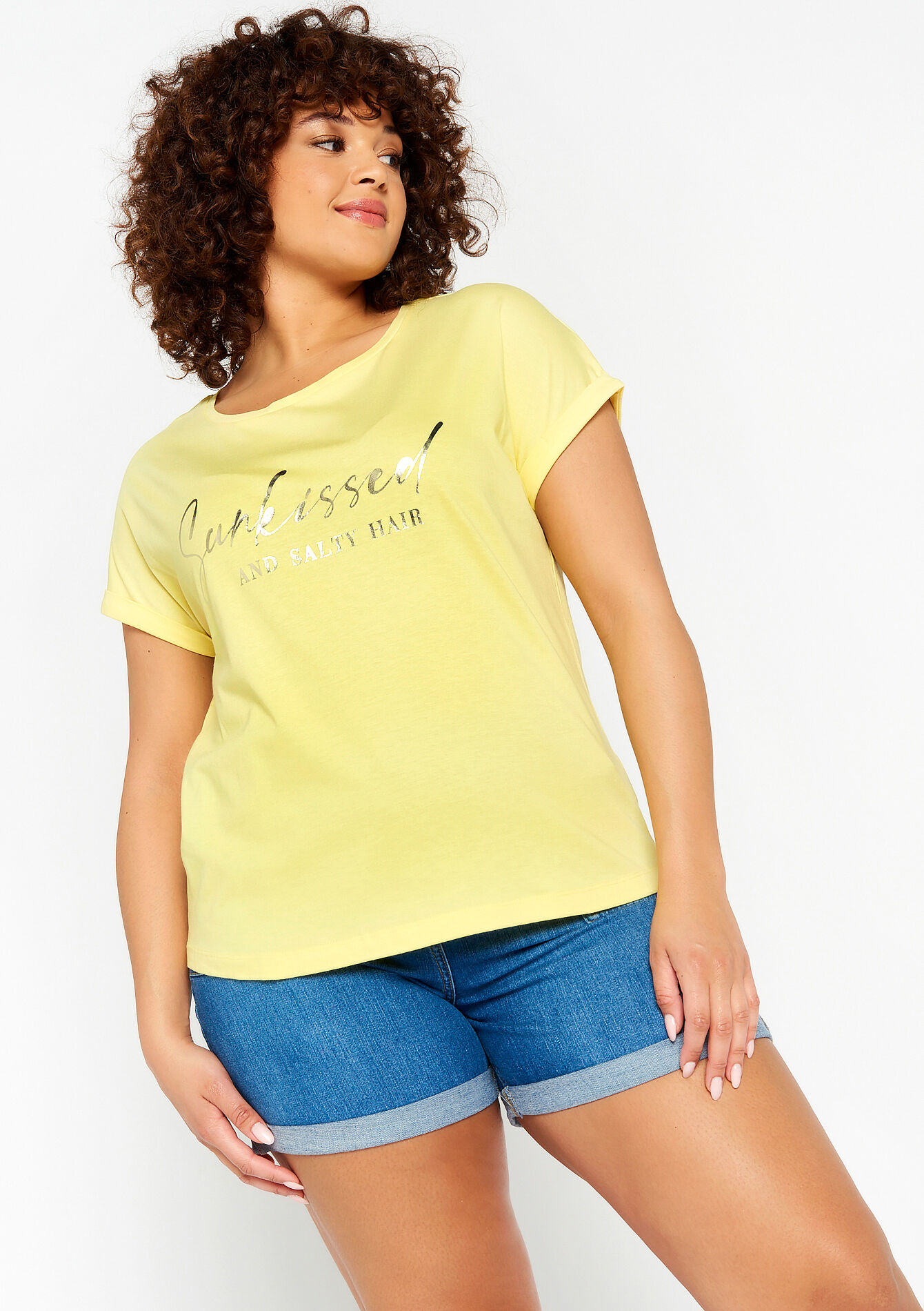 T-shirt with writing, T-shirt with writing - YELLOW PASTEL - 02301311_5004
