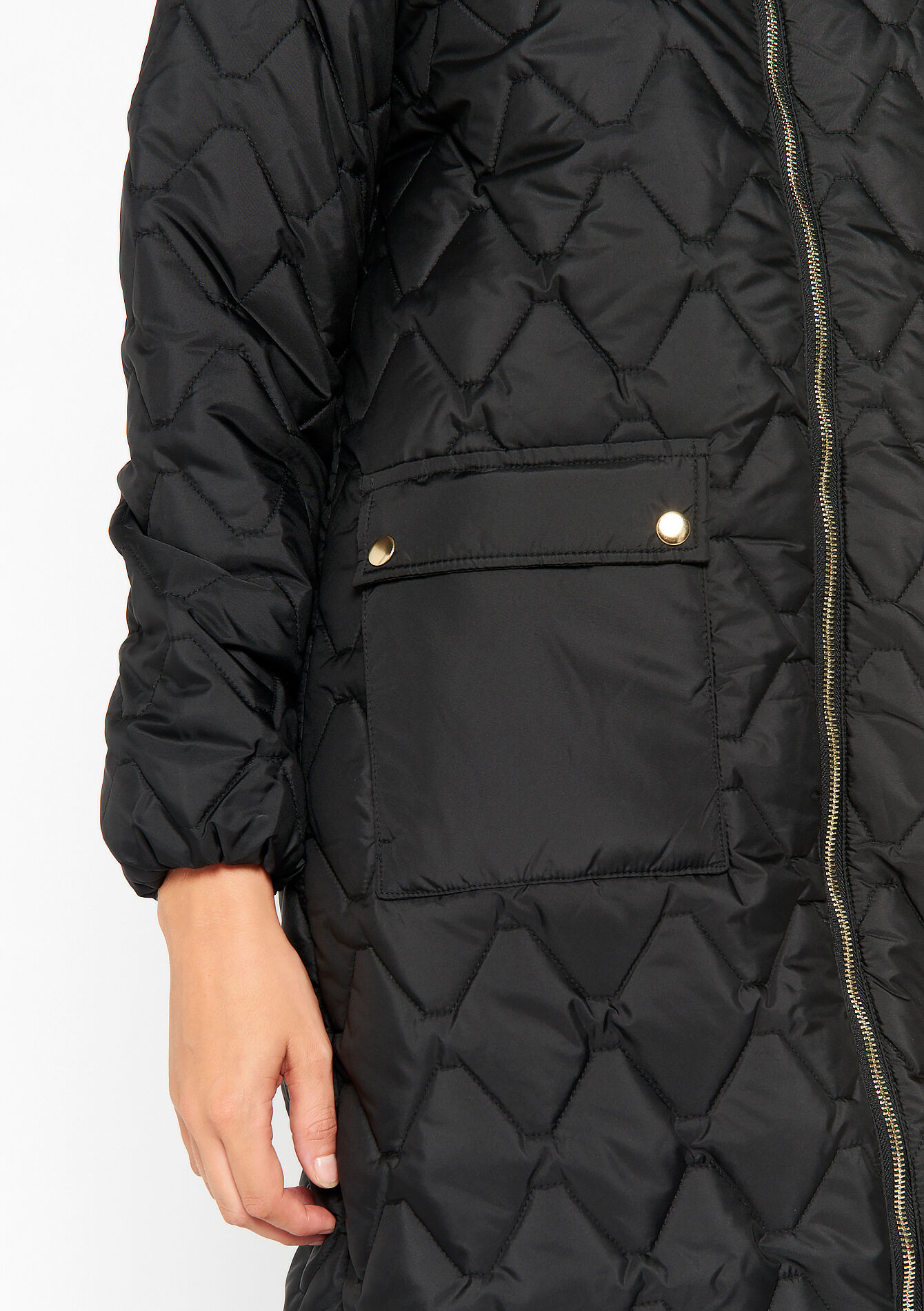 Lange gewatteerde jas - BLACK - 23000593_1119