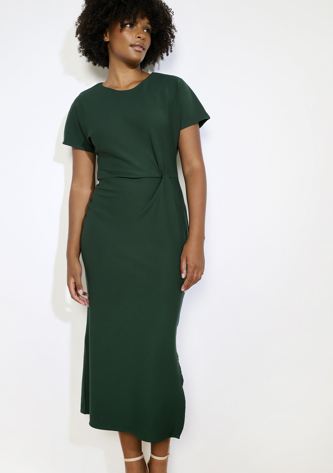 Robe midi bodycon, Robe midi bodycon - BOTTLE GREEN - 08104277_1778