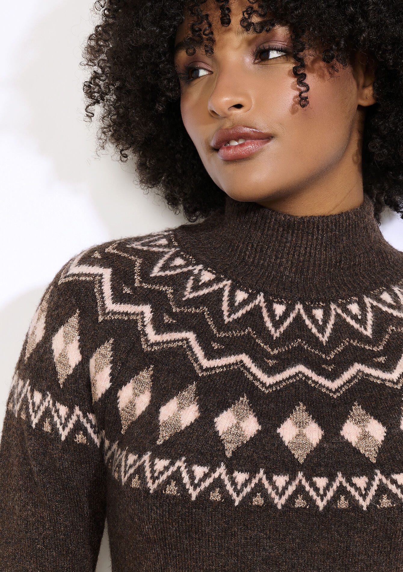 Robe pull jacquard, Robe pull jacquard - BROWN DARK CHOCOLATE - 08104105_3720