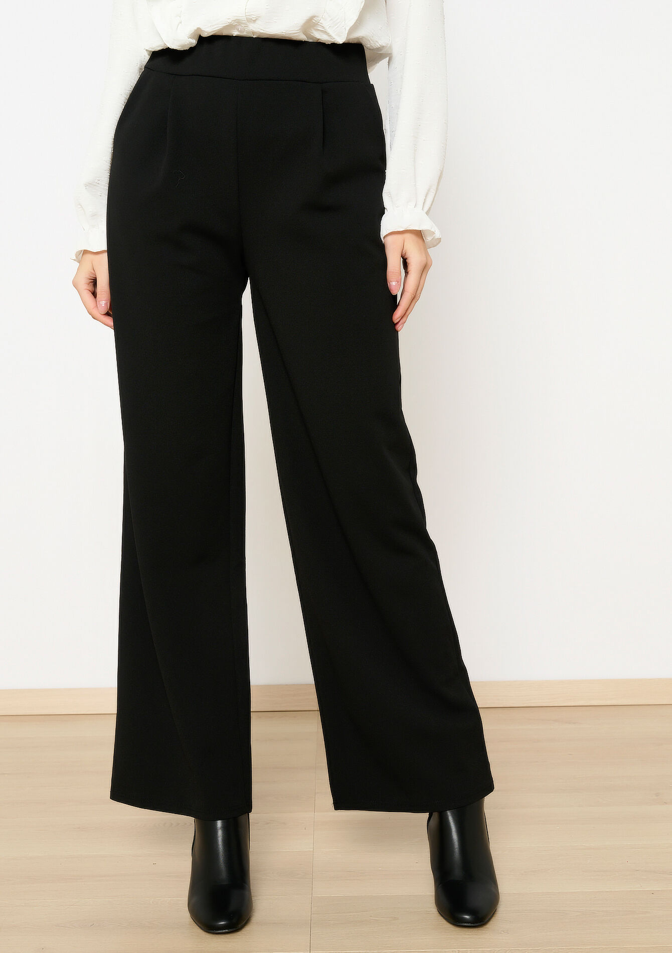 Losse broek met zakken, Losse broek met zakken - BLACK - 1122948